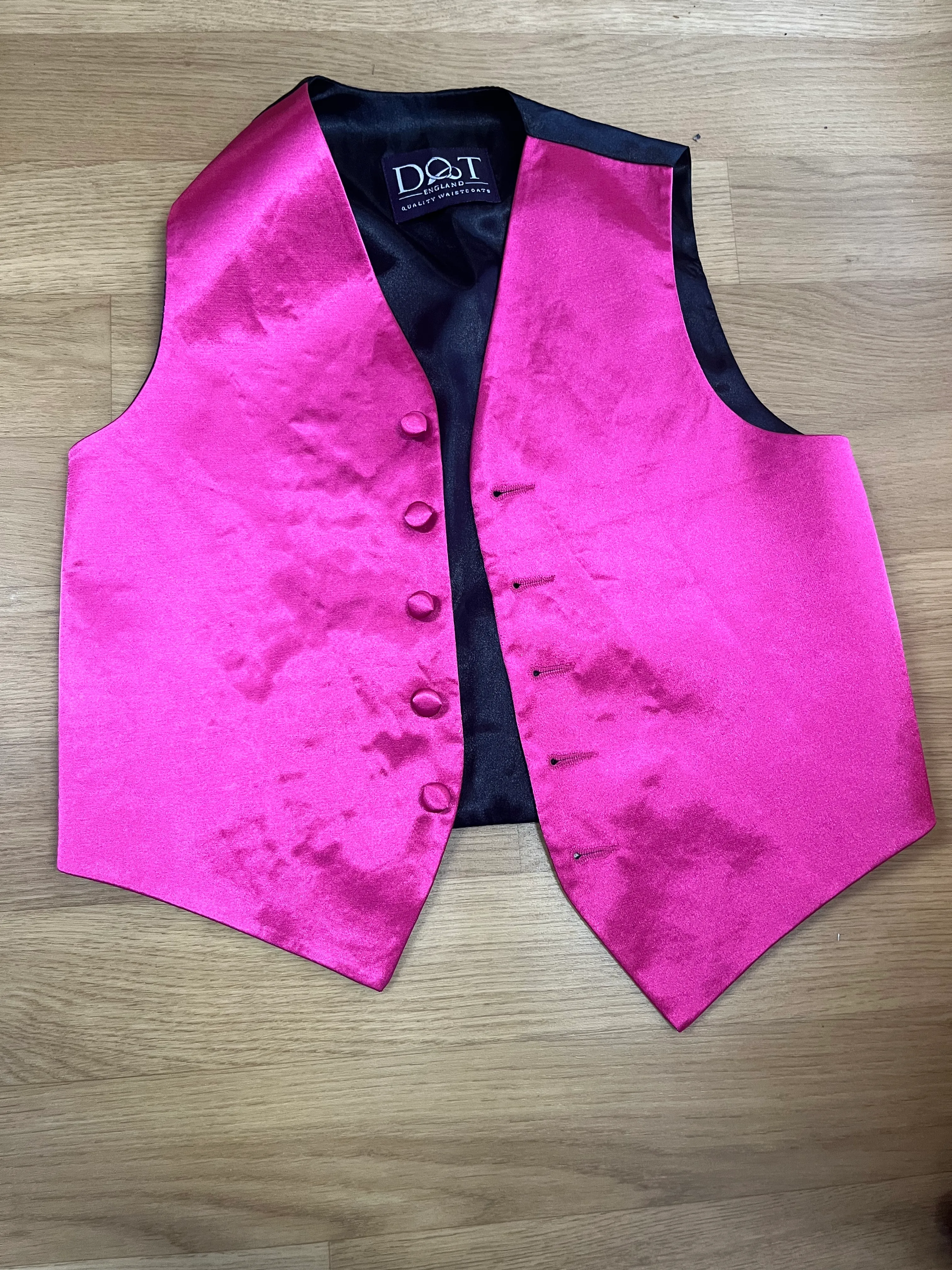 Waistcoat- Satin neon pink 