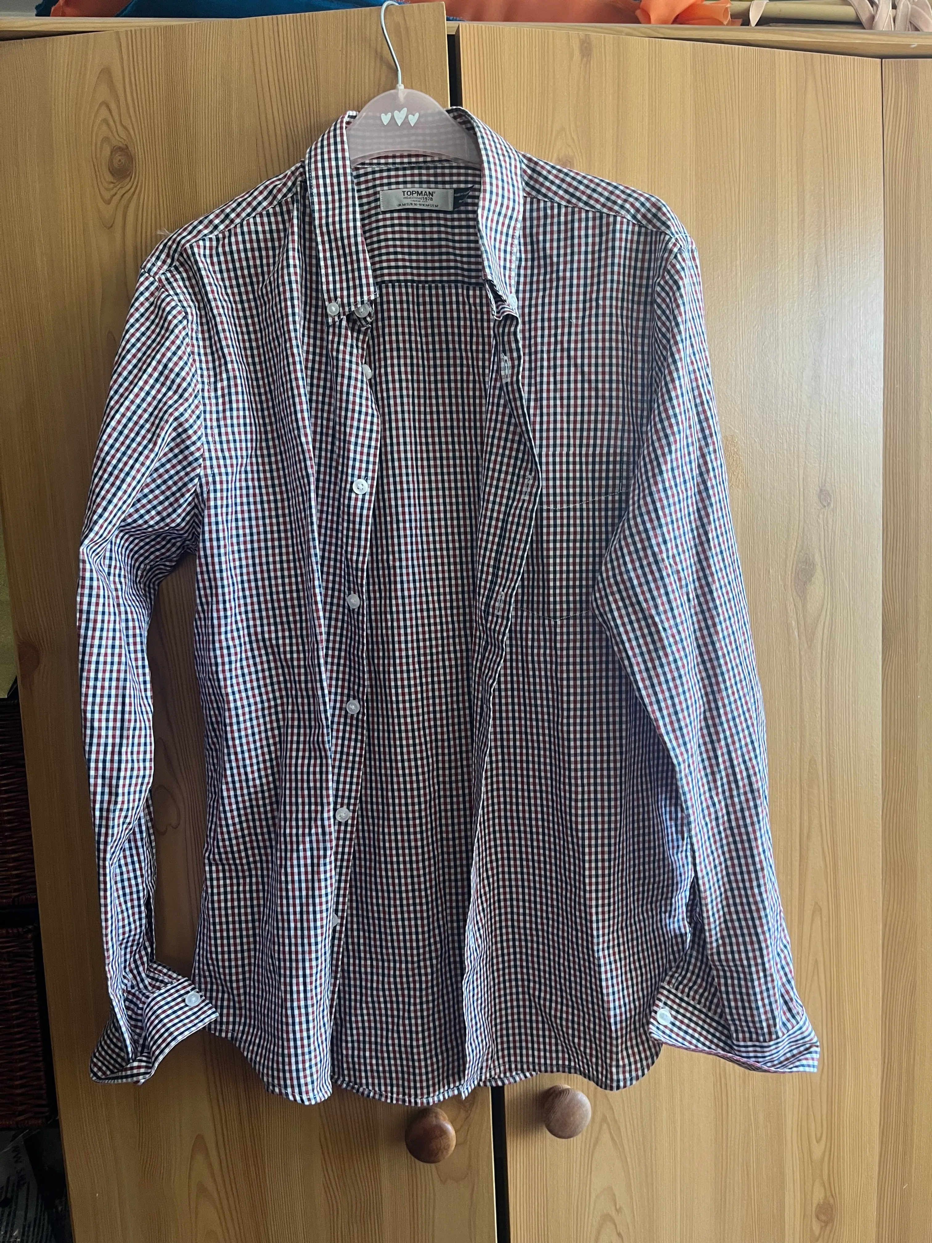 Check shirt- Blue small check long sleeve