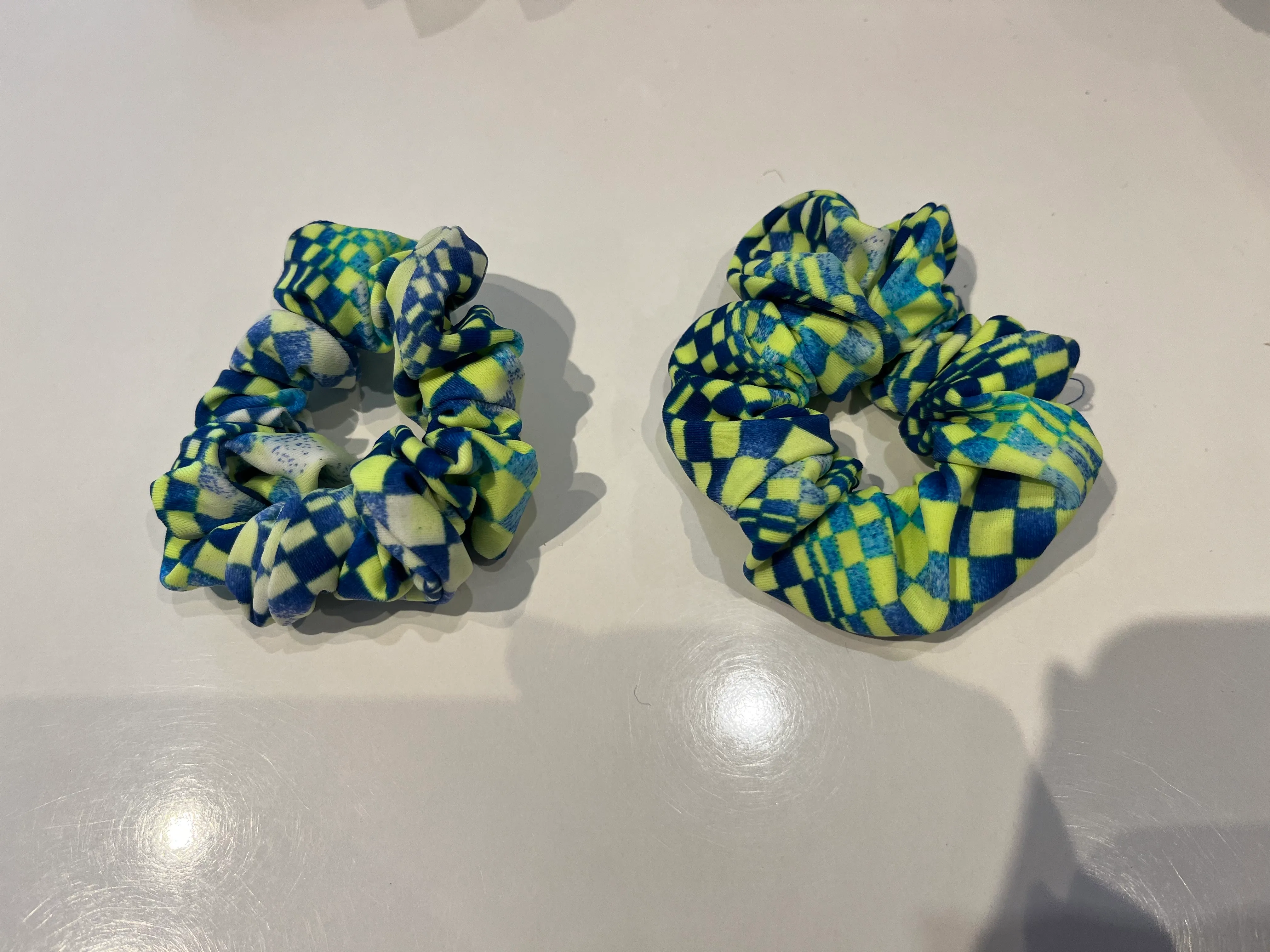 Scrunchies- Neon Green And Blue