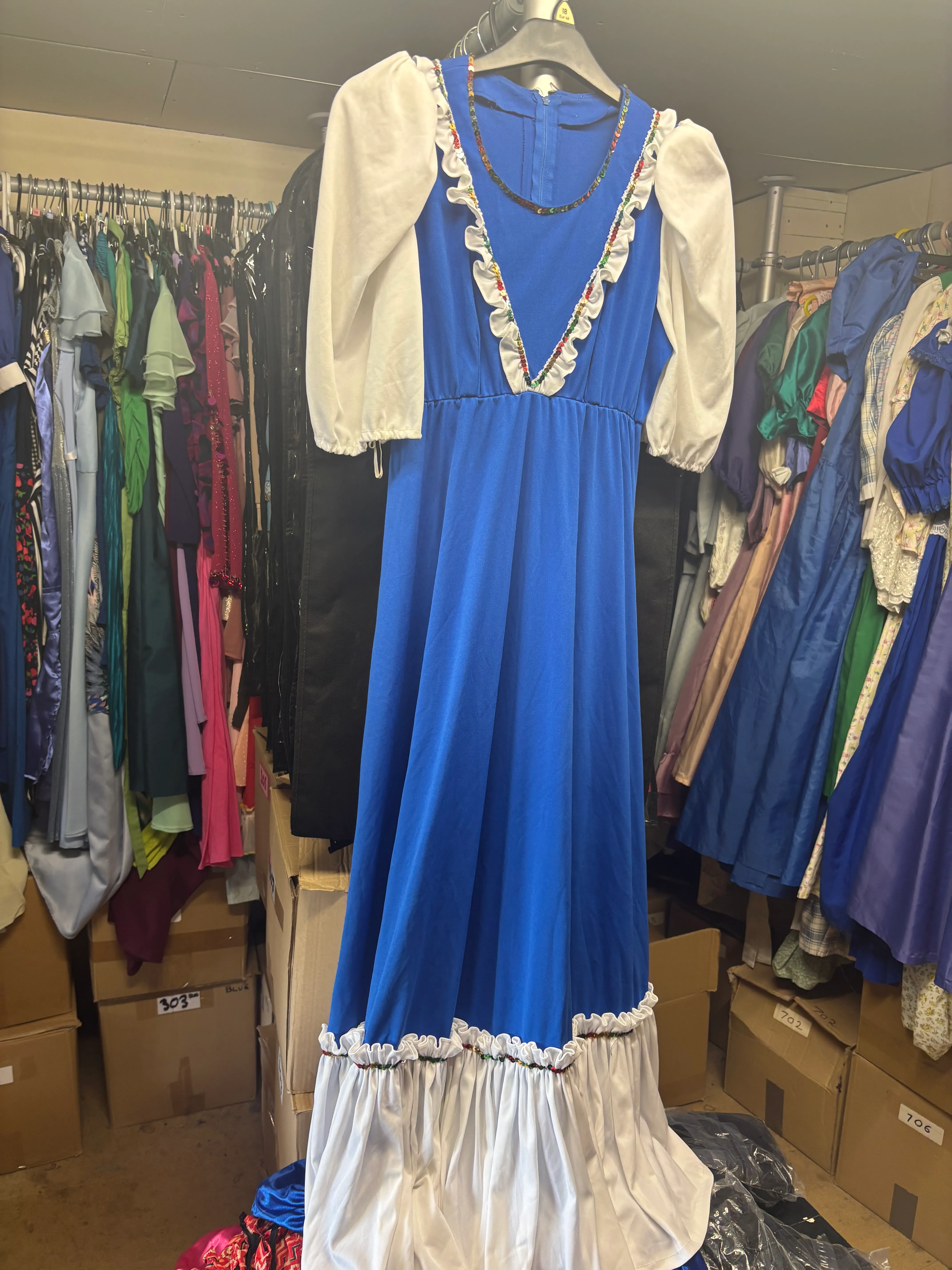 Dress- Dark blue and white design