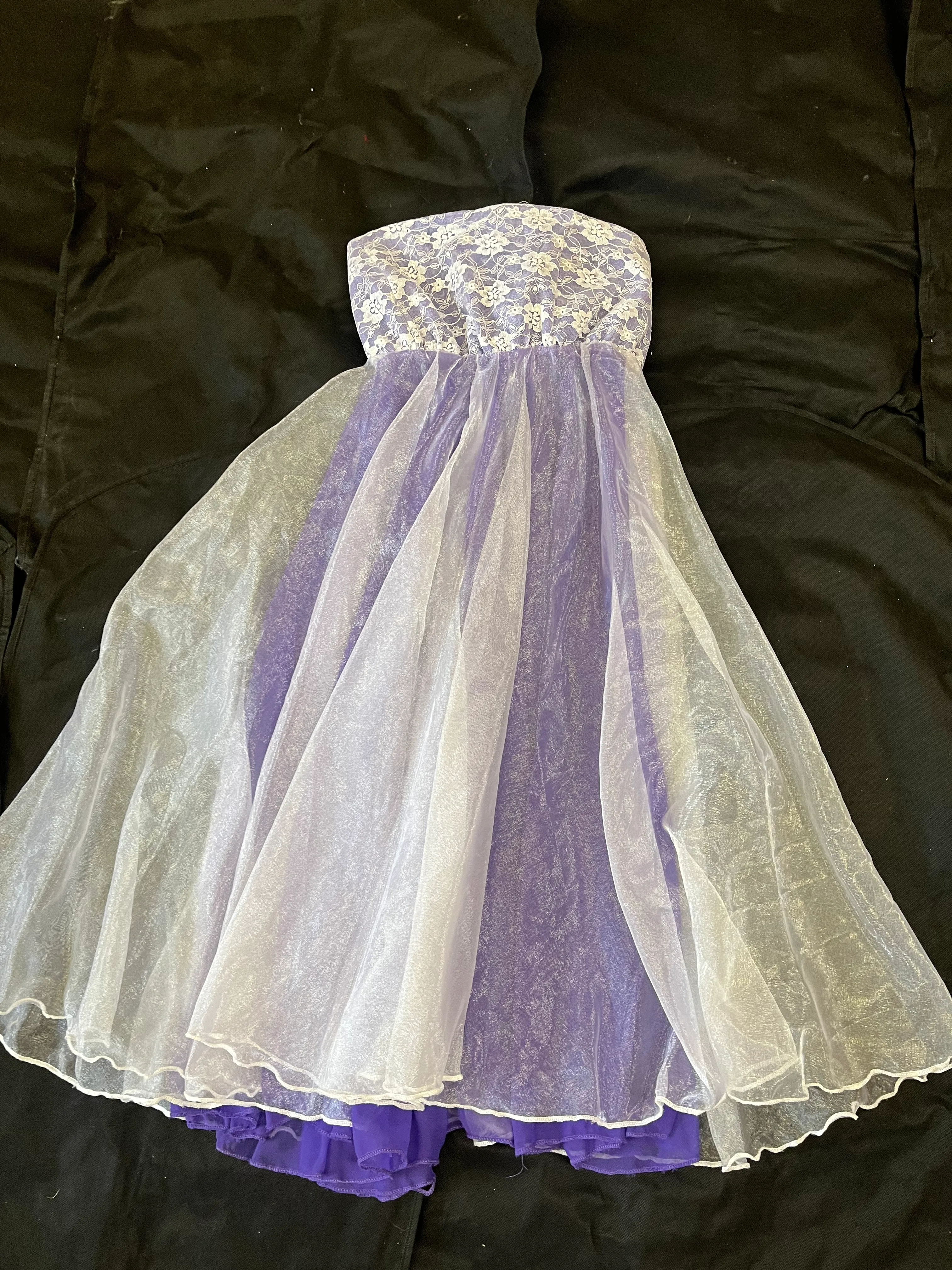 Dress- purple and white net dress