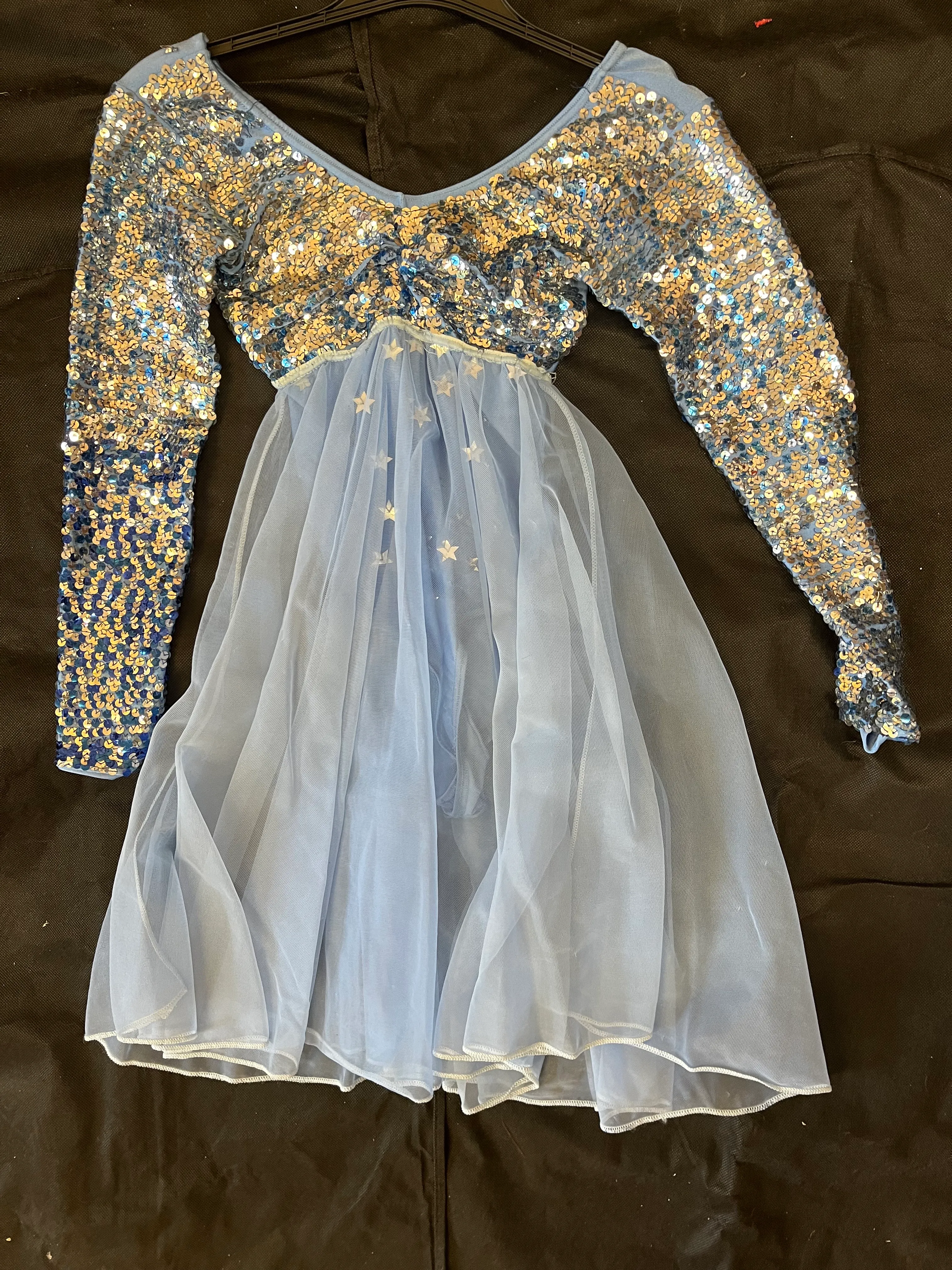 Lyrical Dress- long sleeve blue sparkly star 