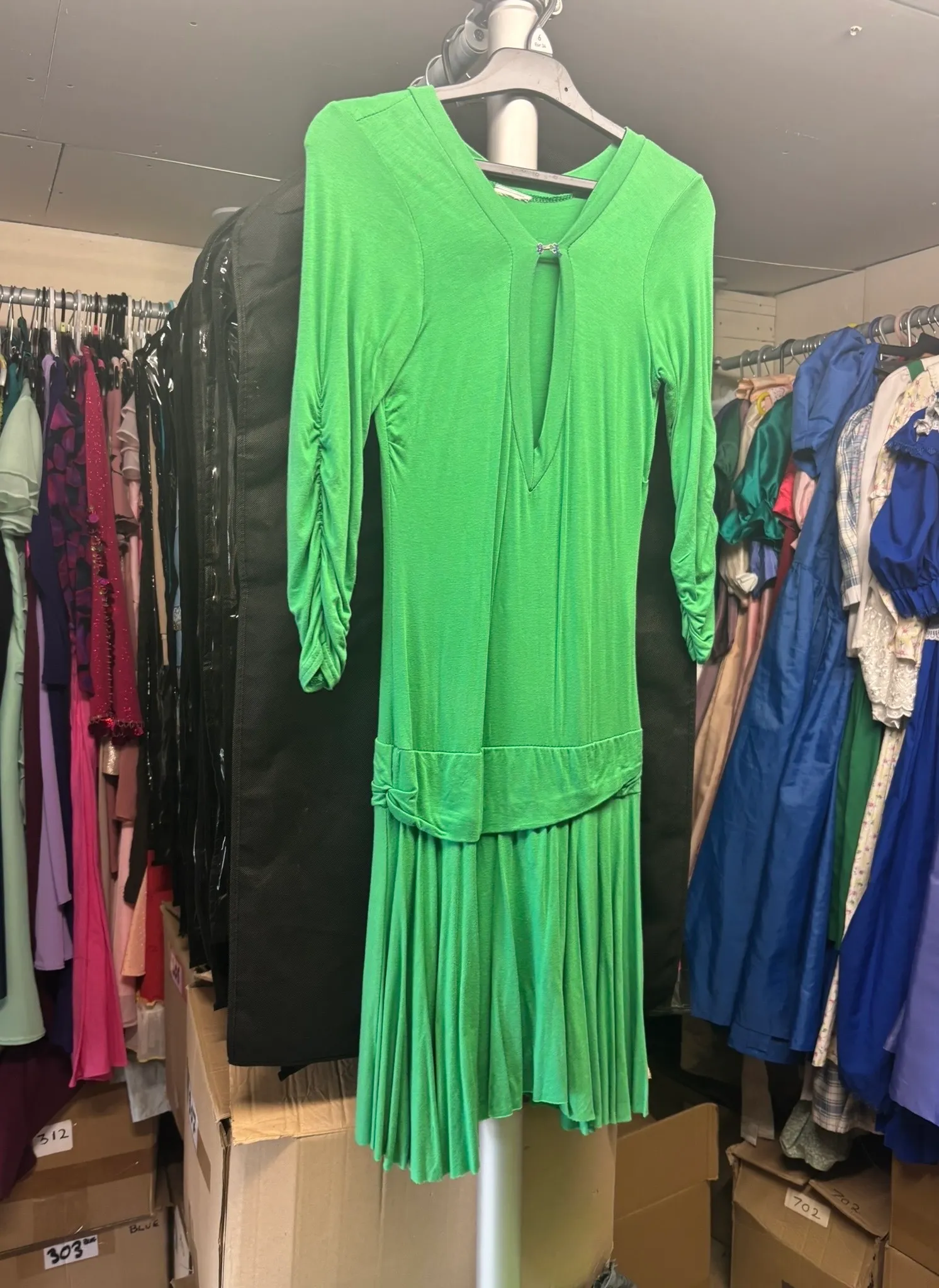 Dress- Bright green long sleeve