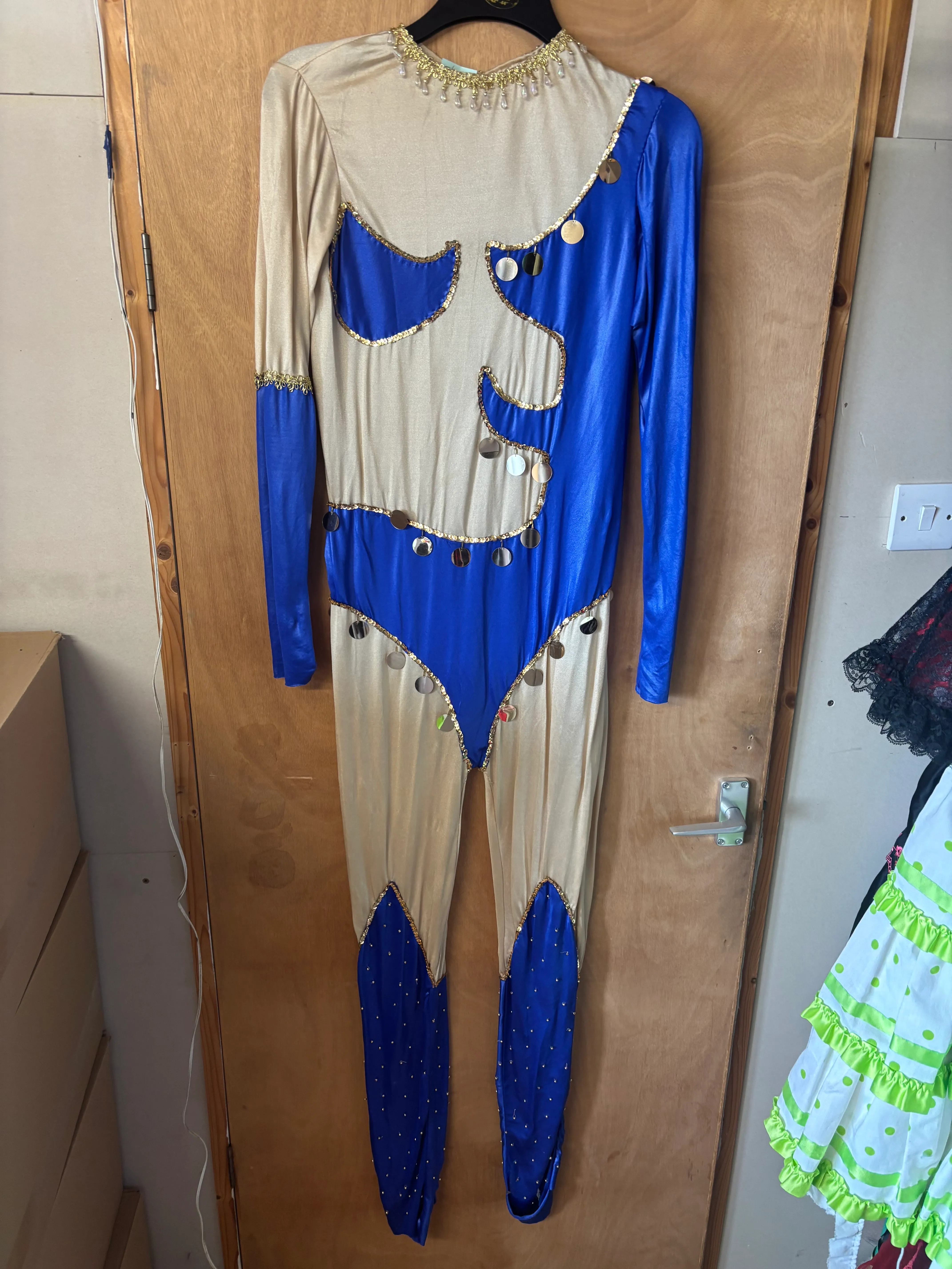 Catsuit- Blue and Beige design
