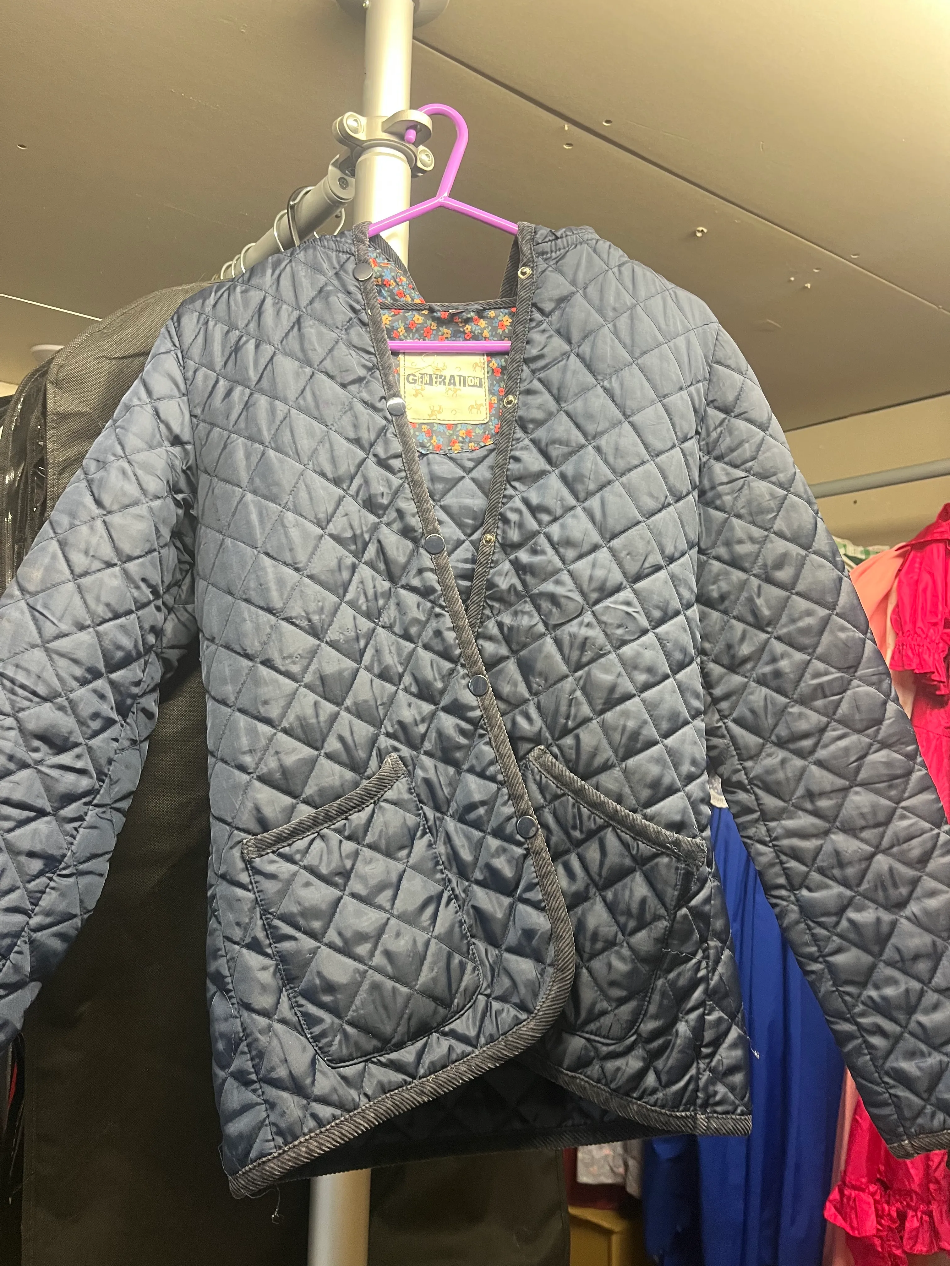 Jacket- Navy Patterned Coat