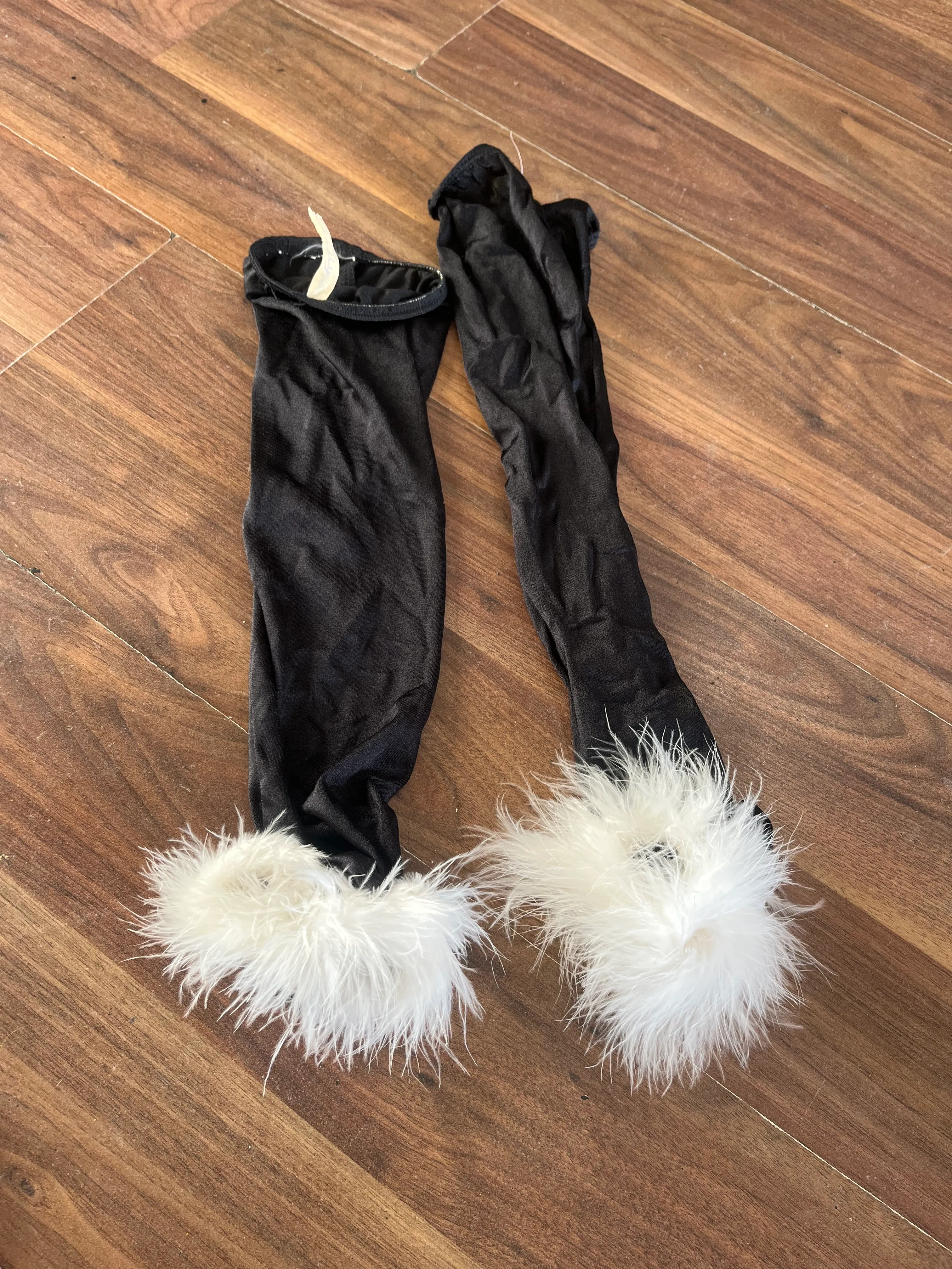 Arm Sleeves- Black and white fluffy 