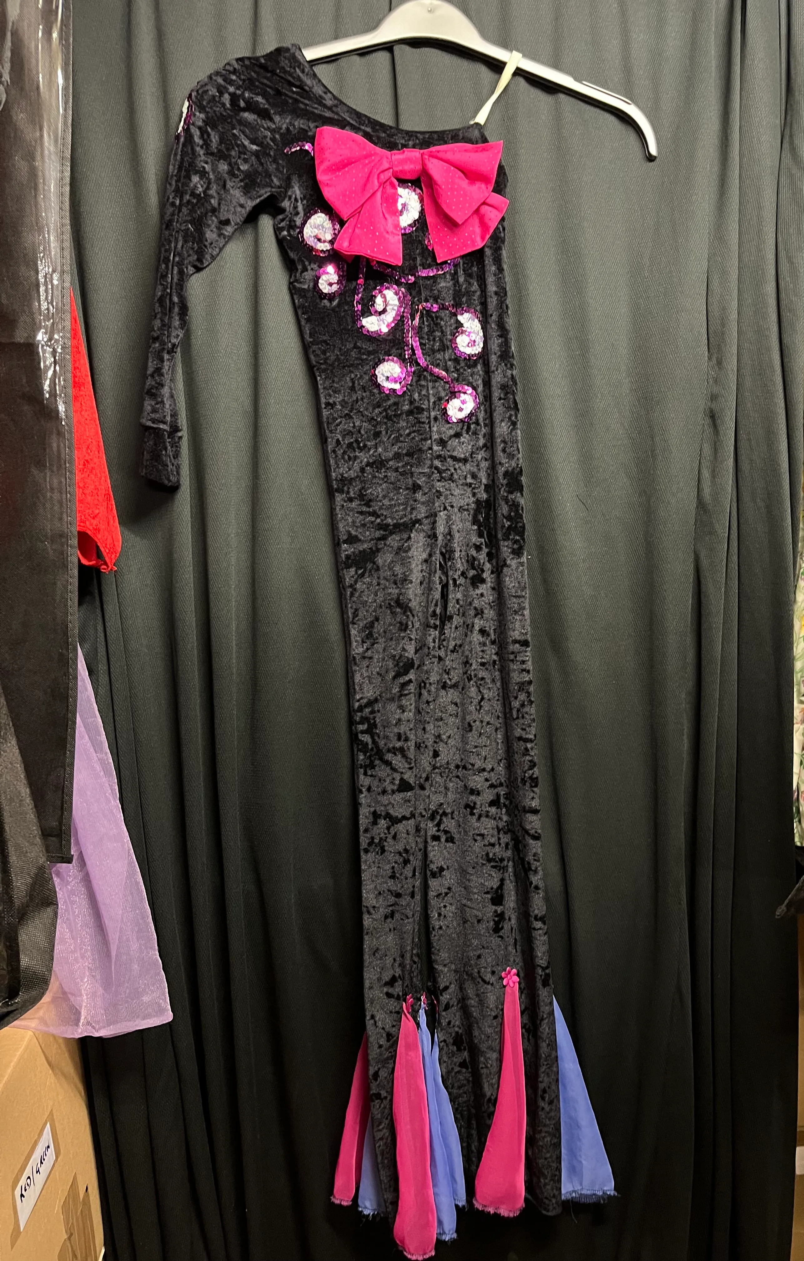 Catsuit- Black and pink velour 