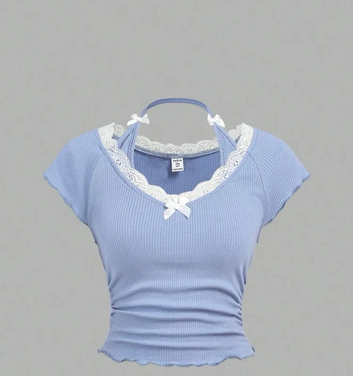 Top- Blue and white lace