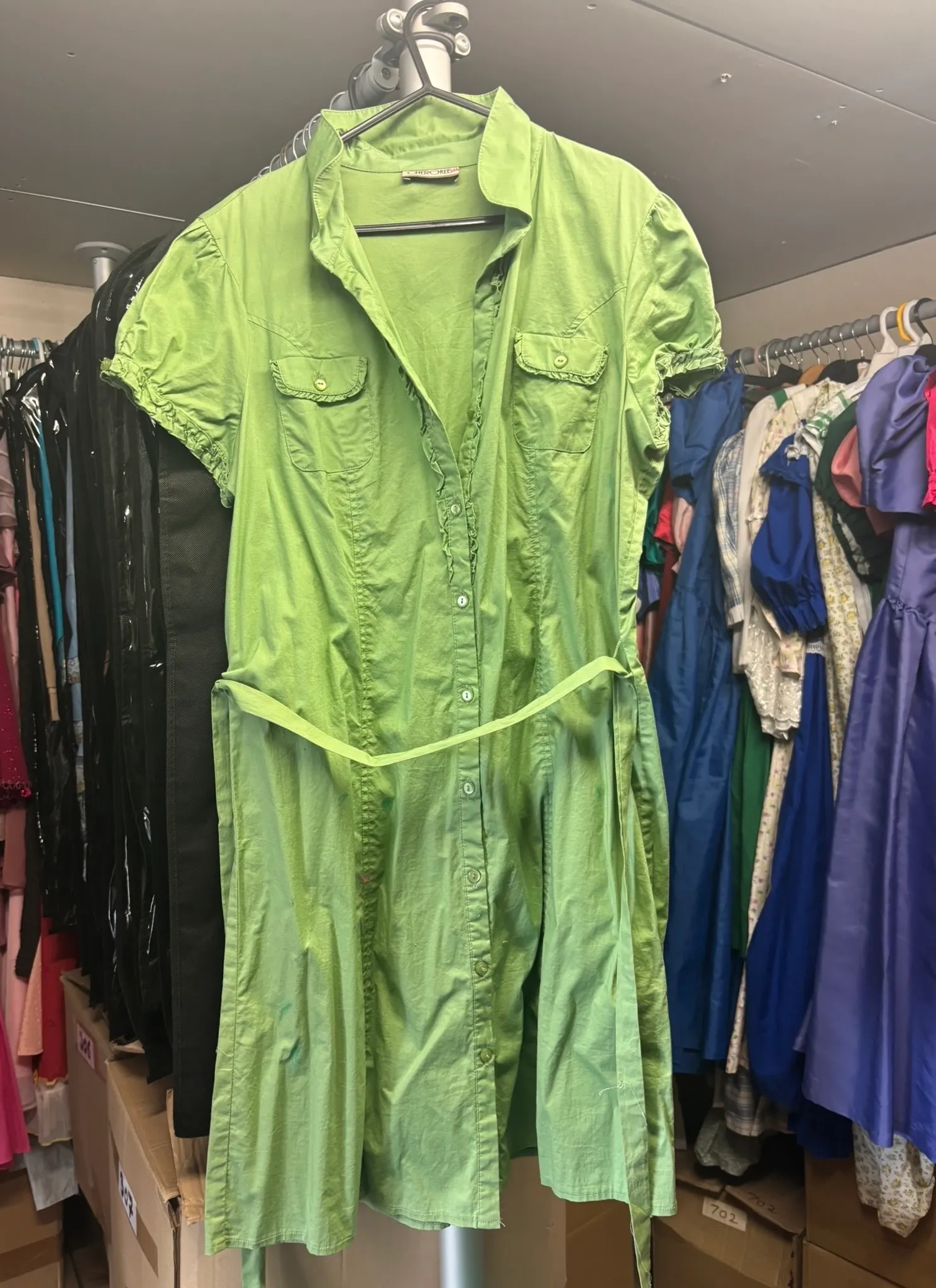 Dress- Bright green tie up