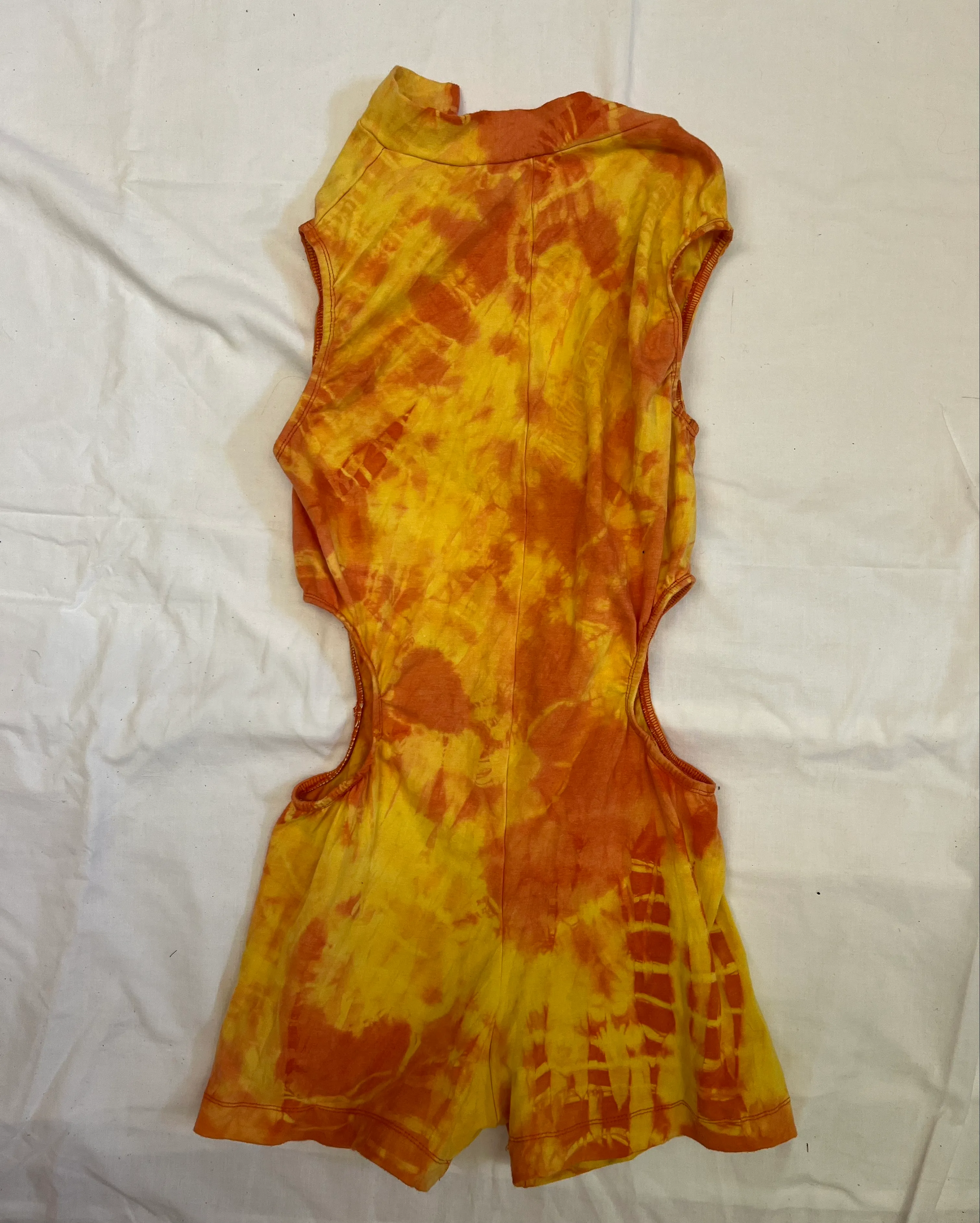 Unitard- Yellow and orange cut out panels