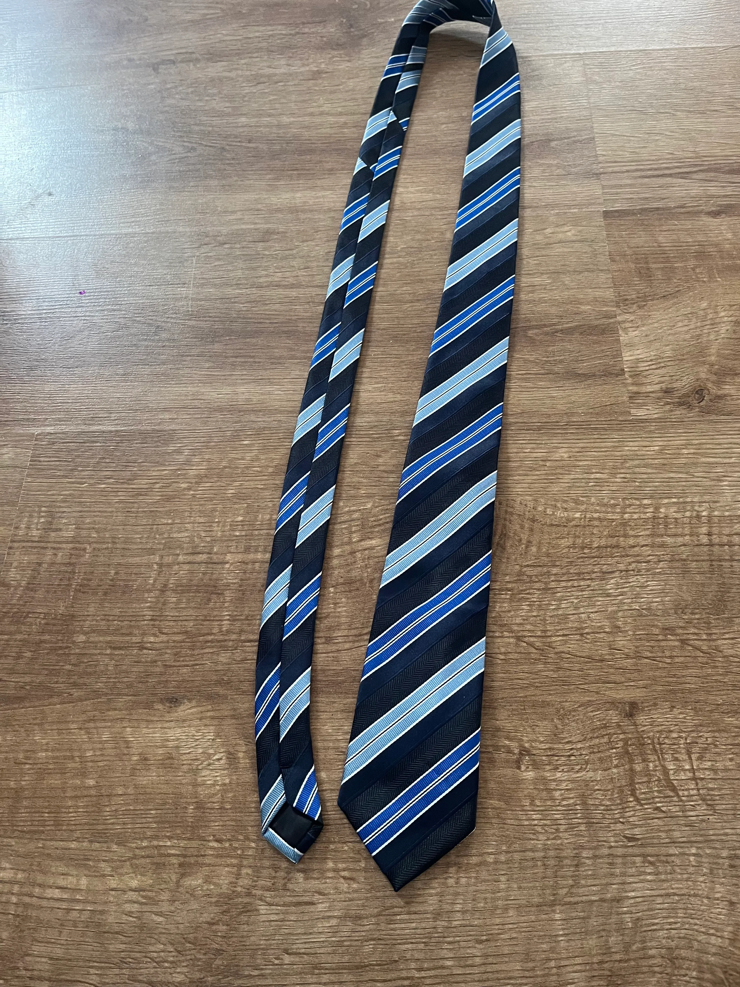 Tie- Black, Blue, Navy striped