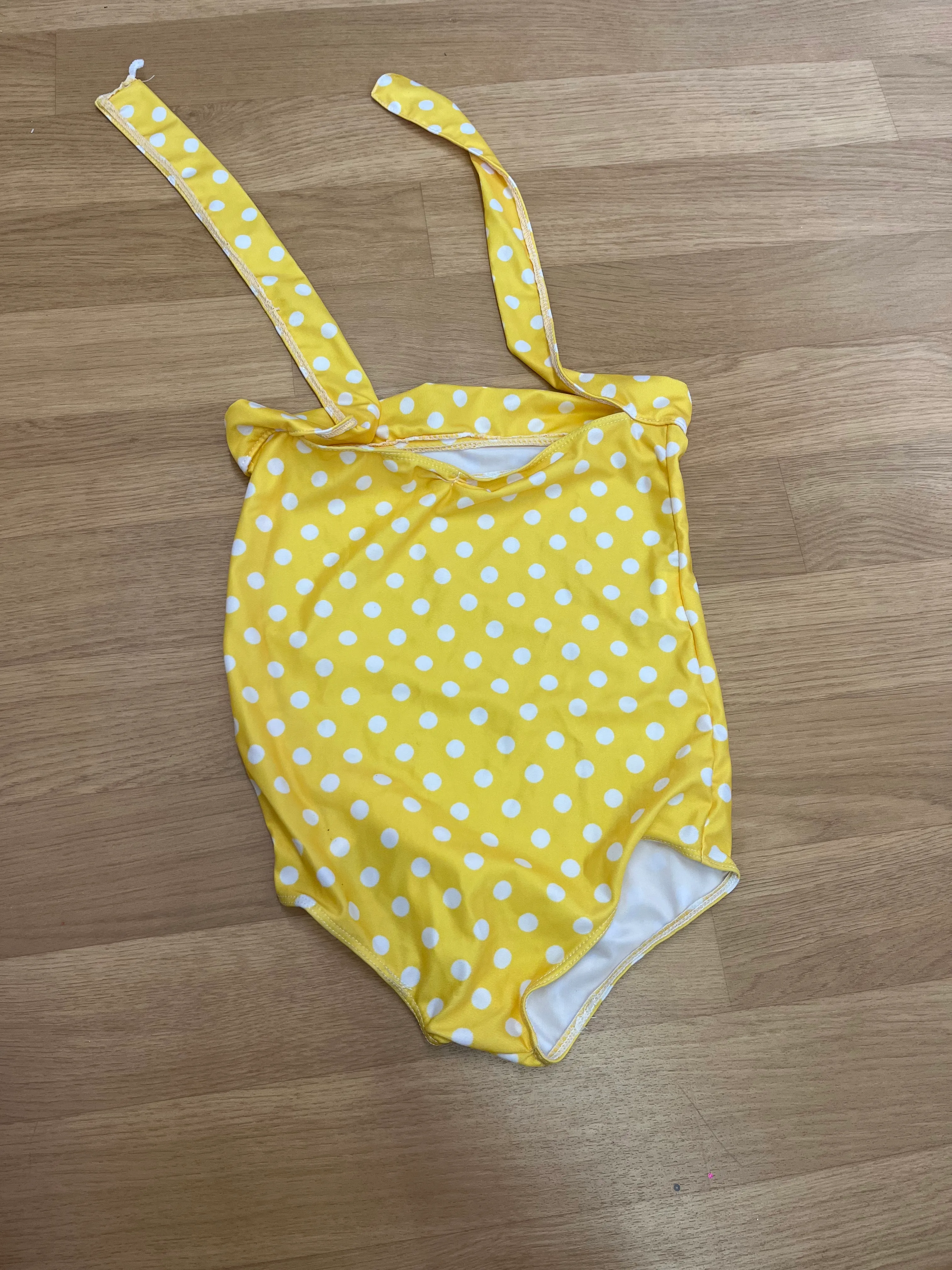 Leotard- Yellow polka dot halter neck