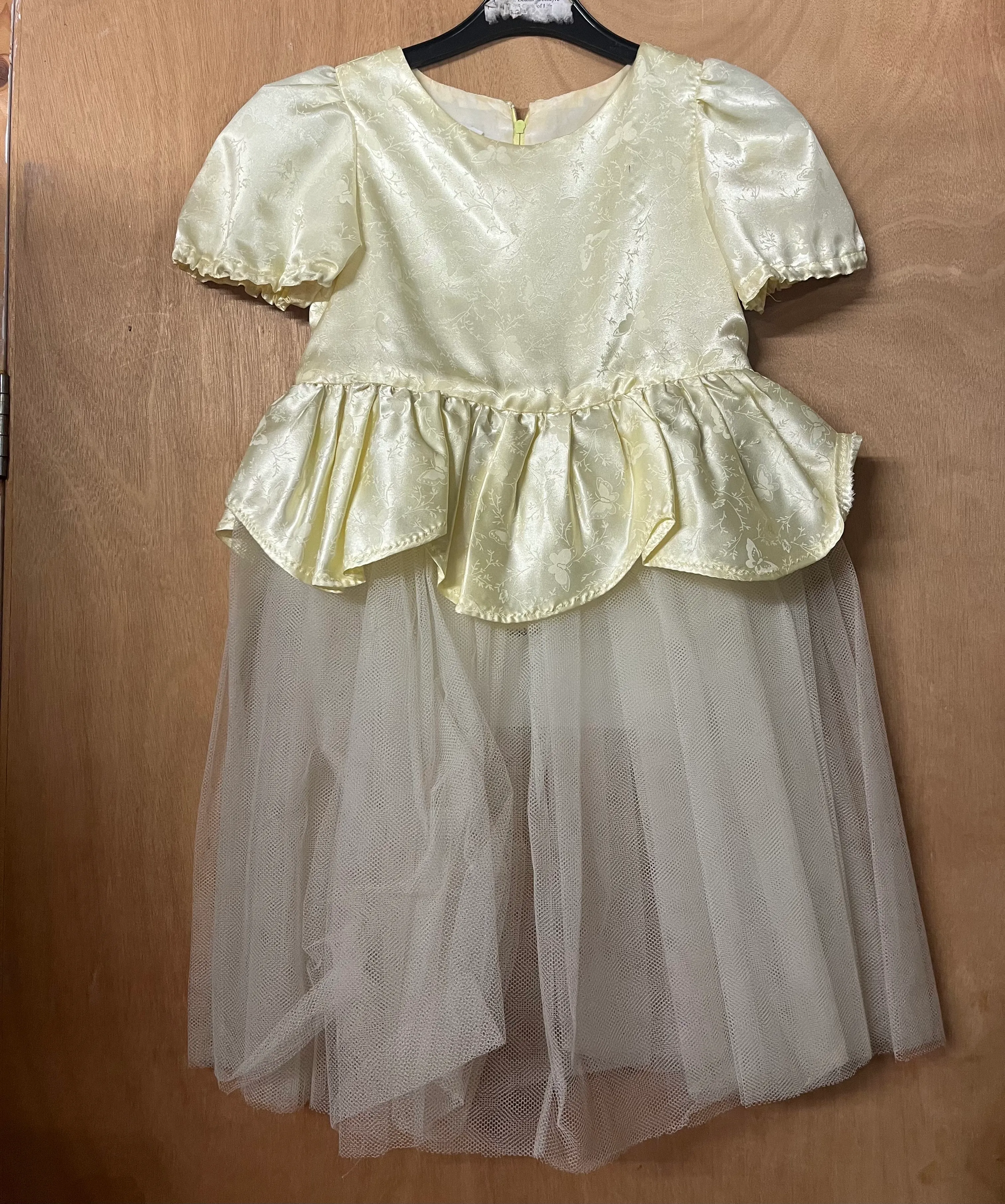 Dress- Pale yellow satin net 