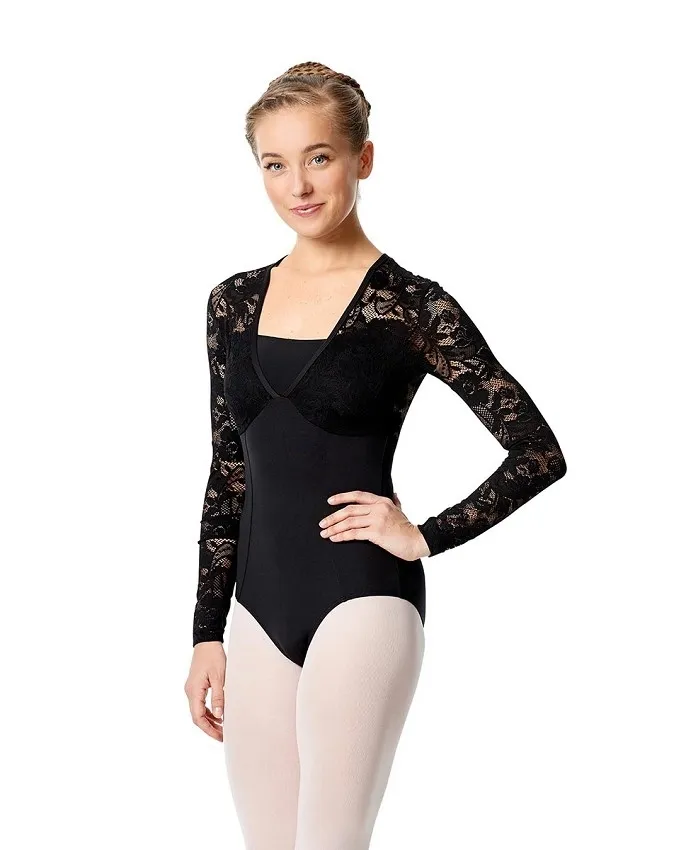 Leotard- Black net long sleeve