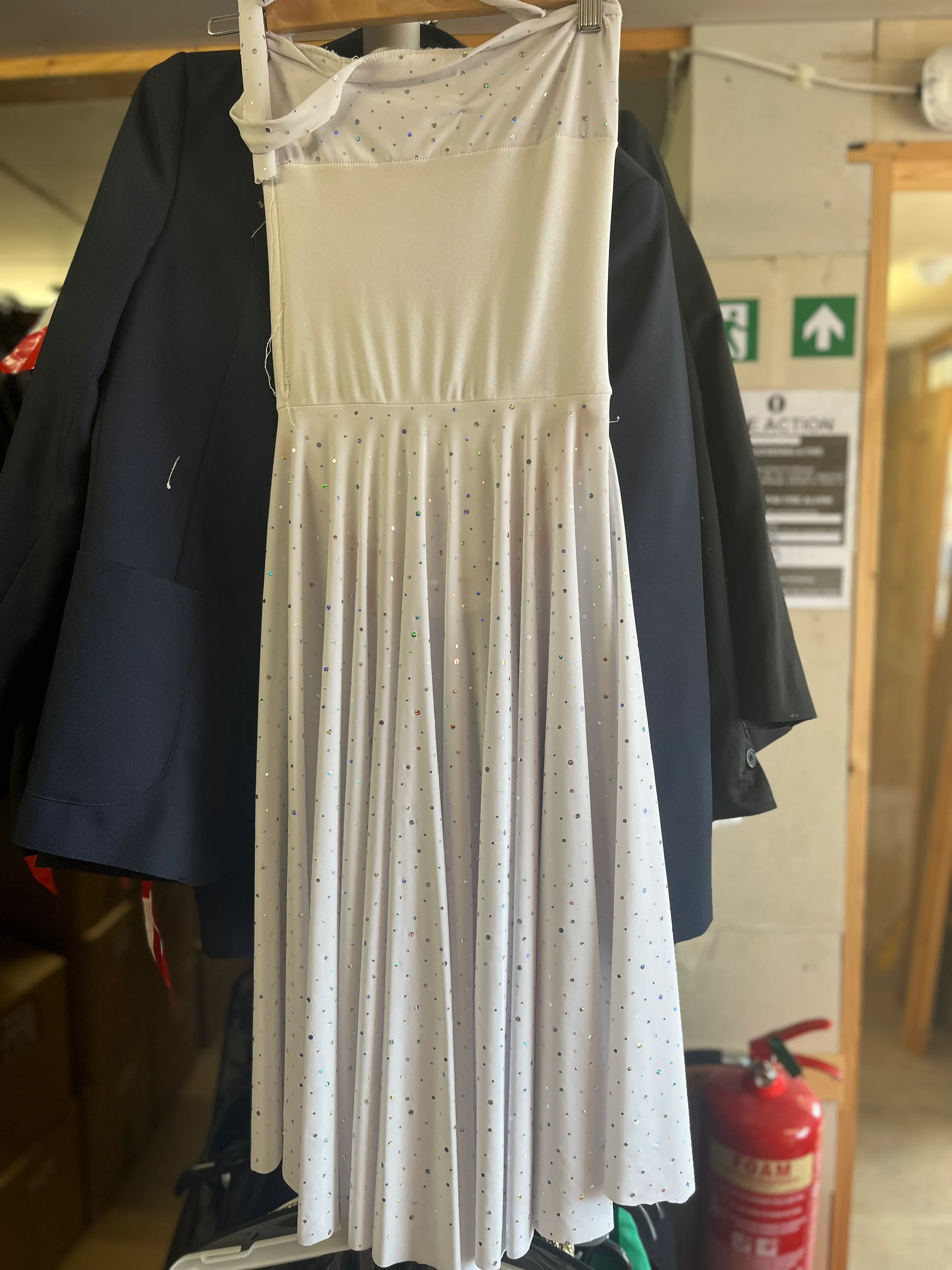 Lyrical dress - white and silver halter neck