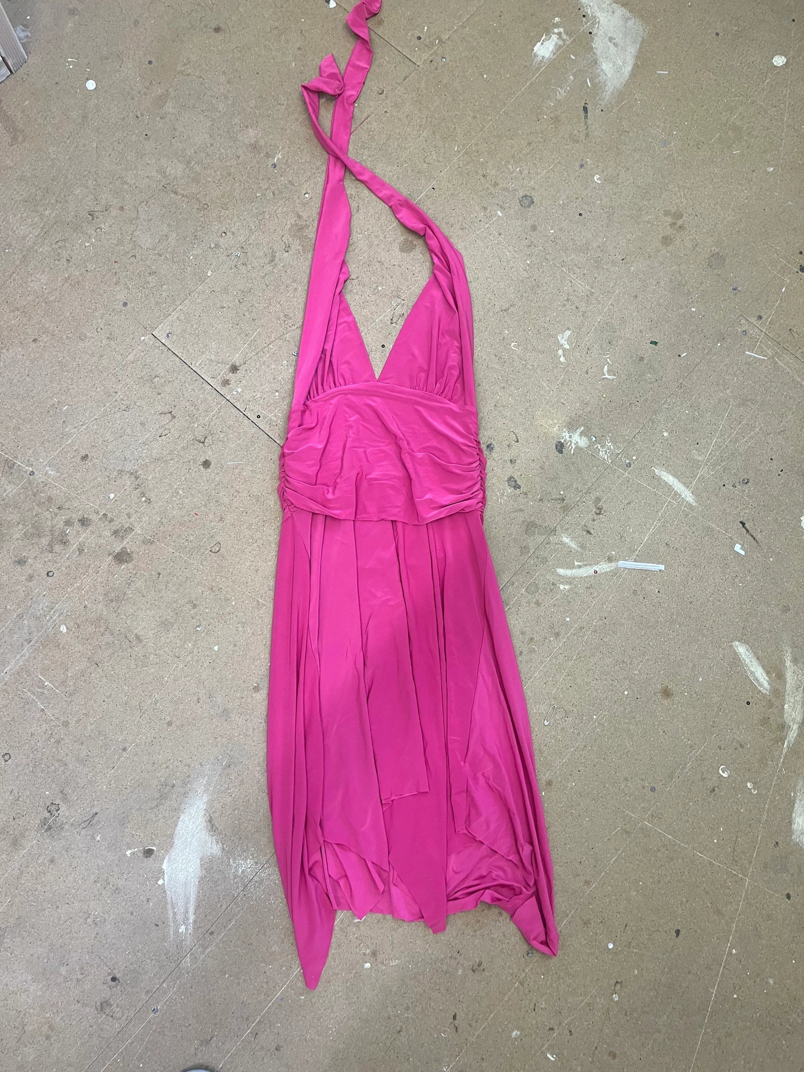 Dress- Pink halter-neck
