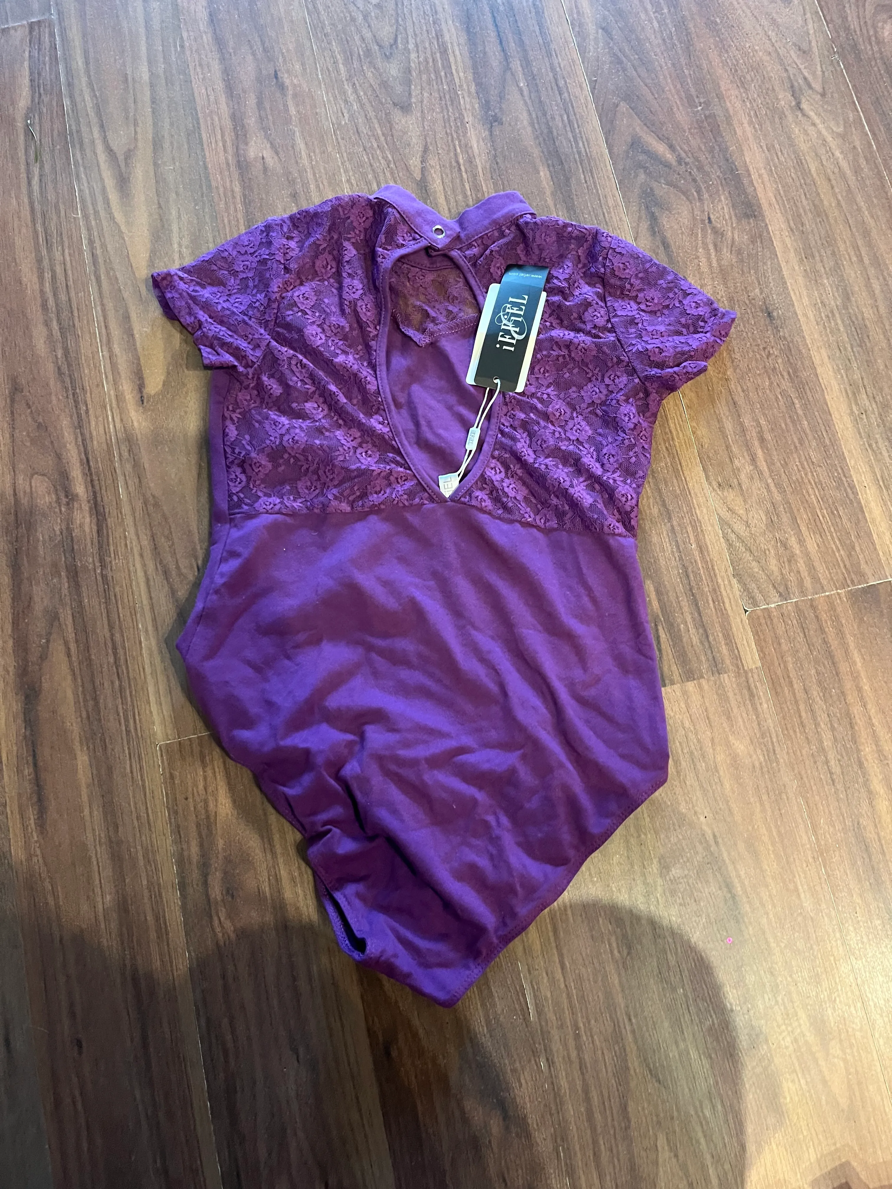 Leotard- Purple net sleeves