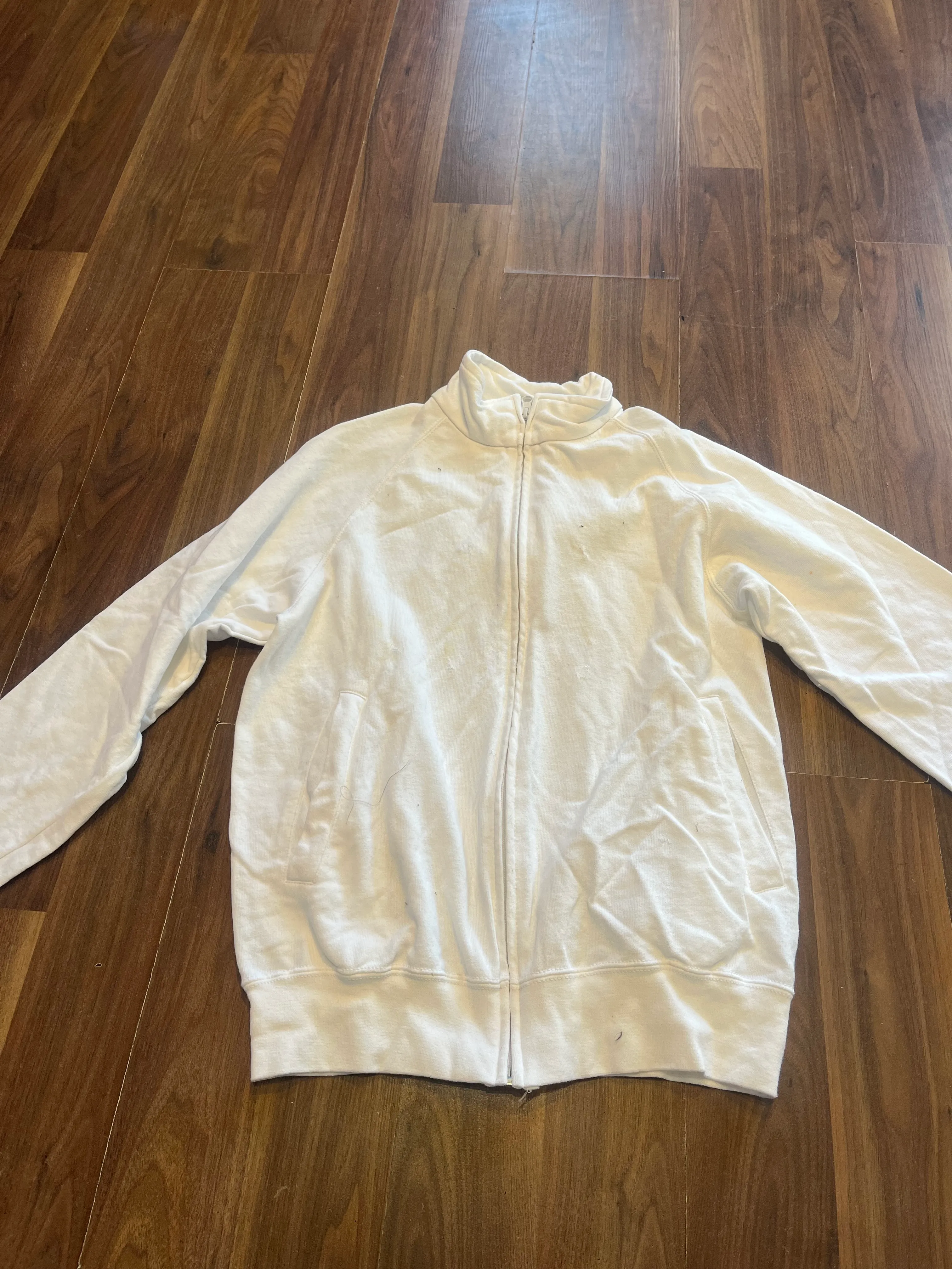 Jumper- White zip up jumper