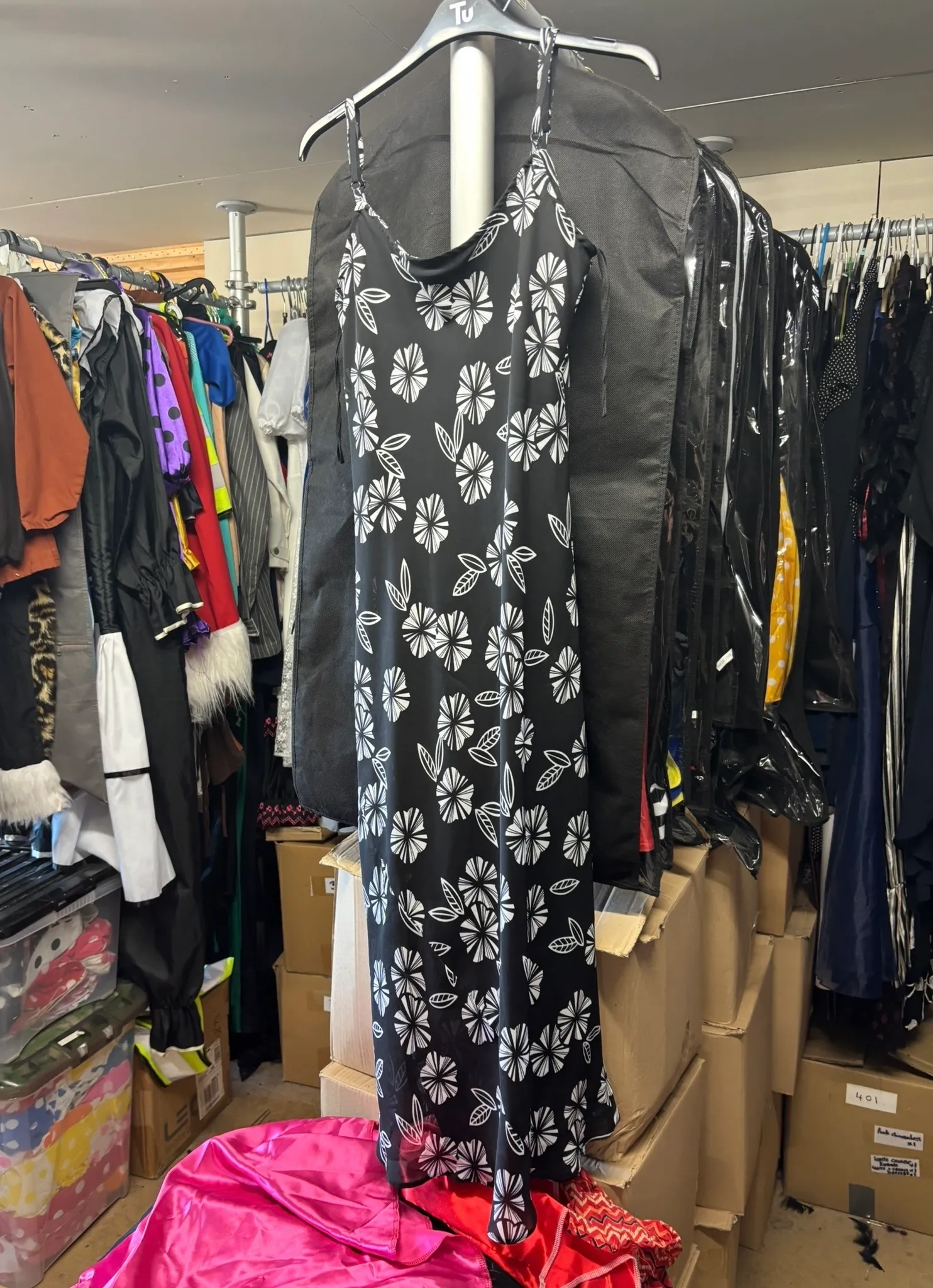 Dress- black and white flower design