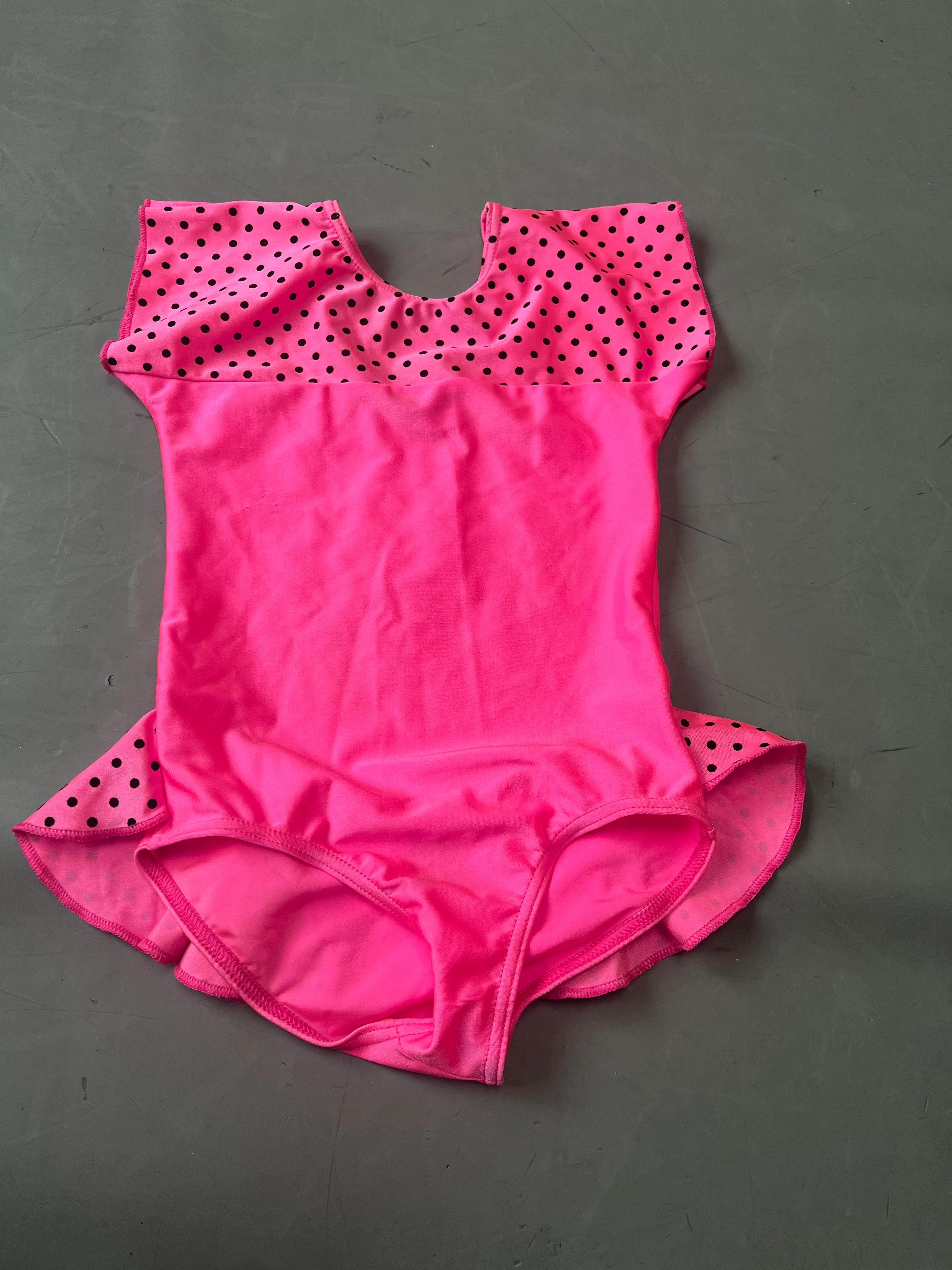Leotard- Neon pink with black spots