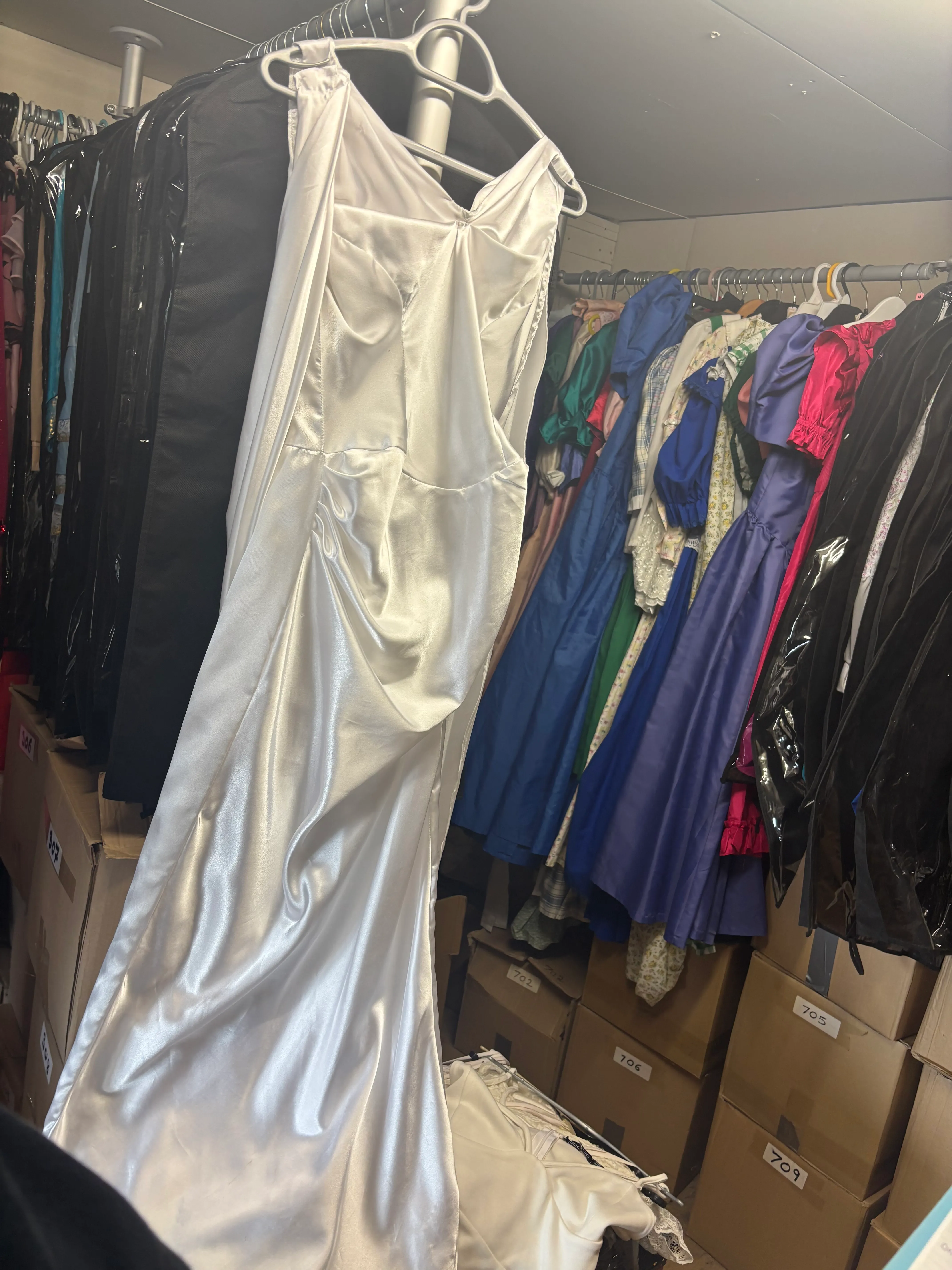 Dress- White long length satin 