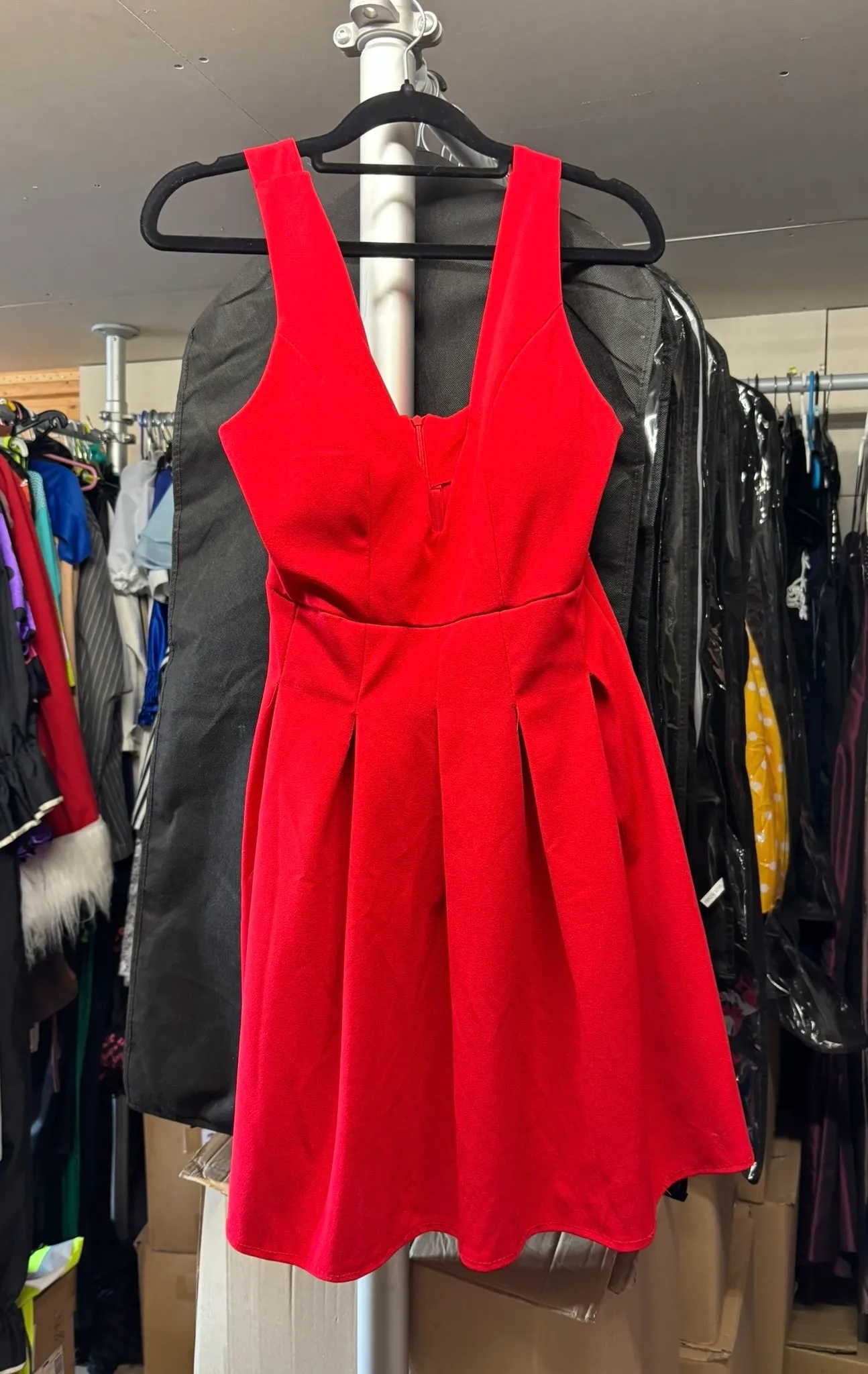 Dress- Red pleats