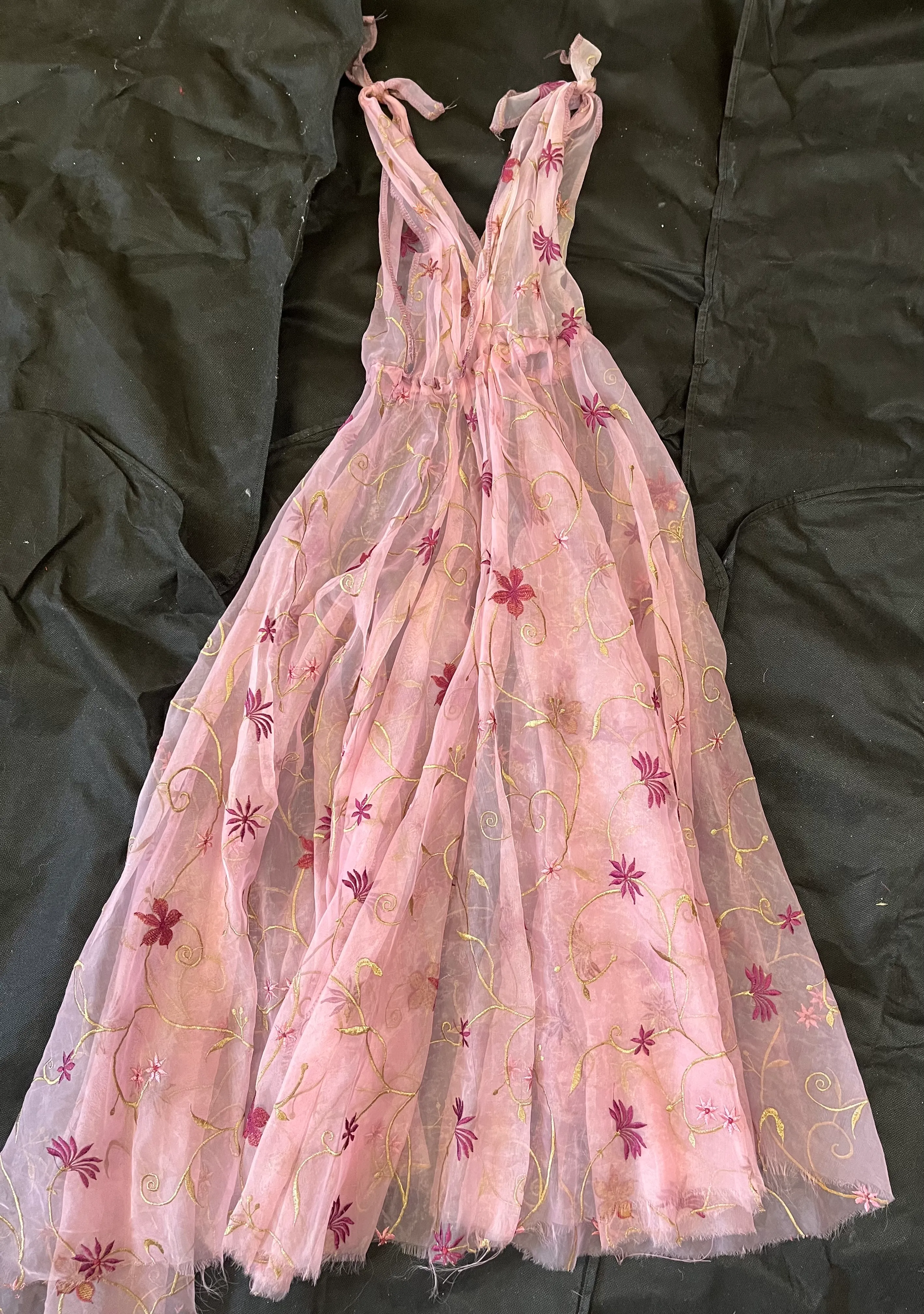 Dress- pink flower sheer design