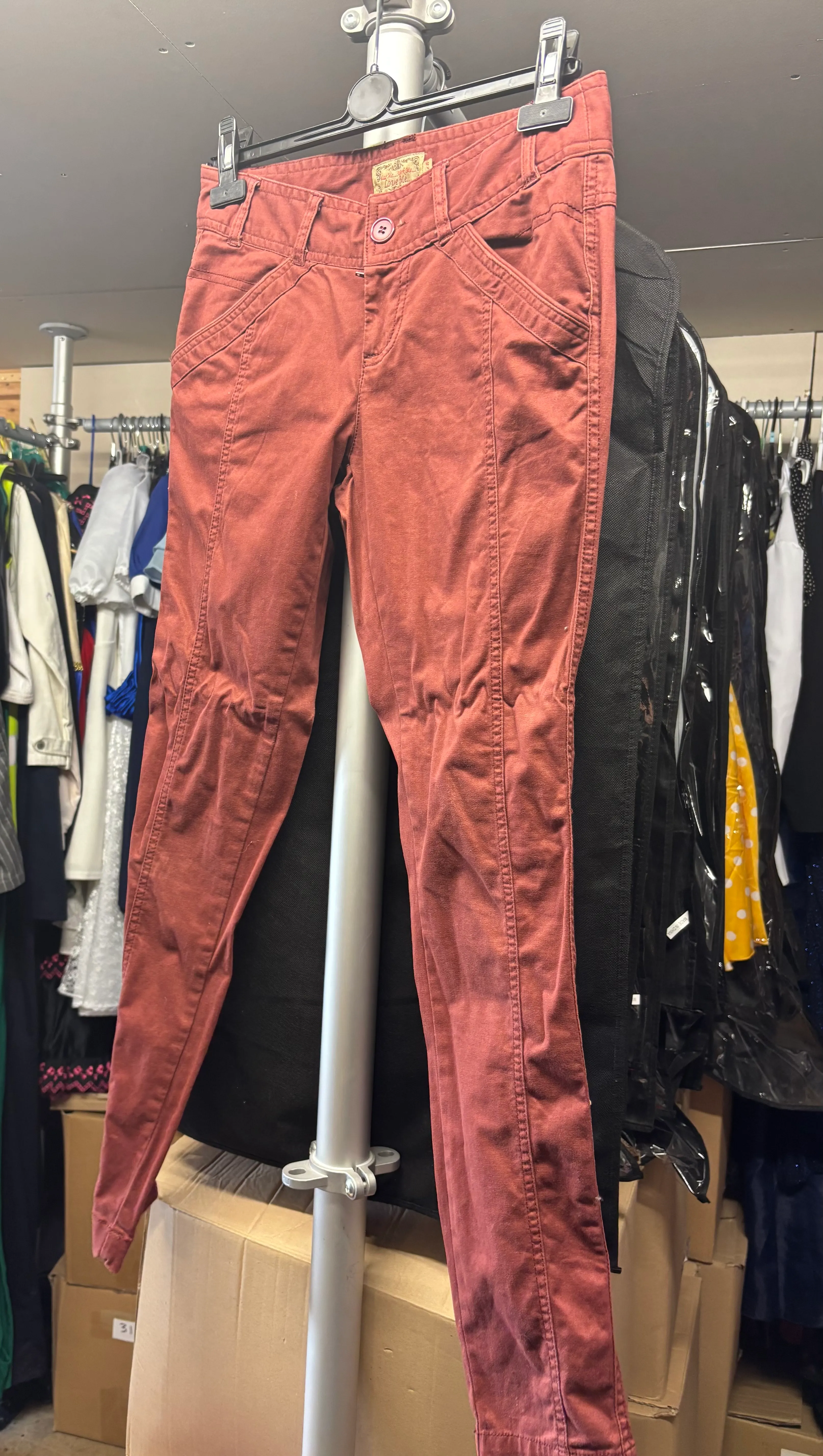 Trousers- Burgundy Jeans