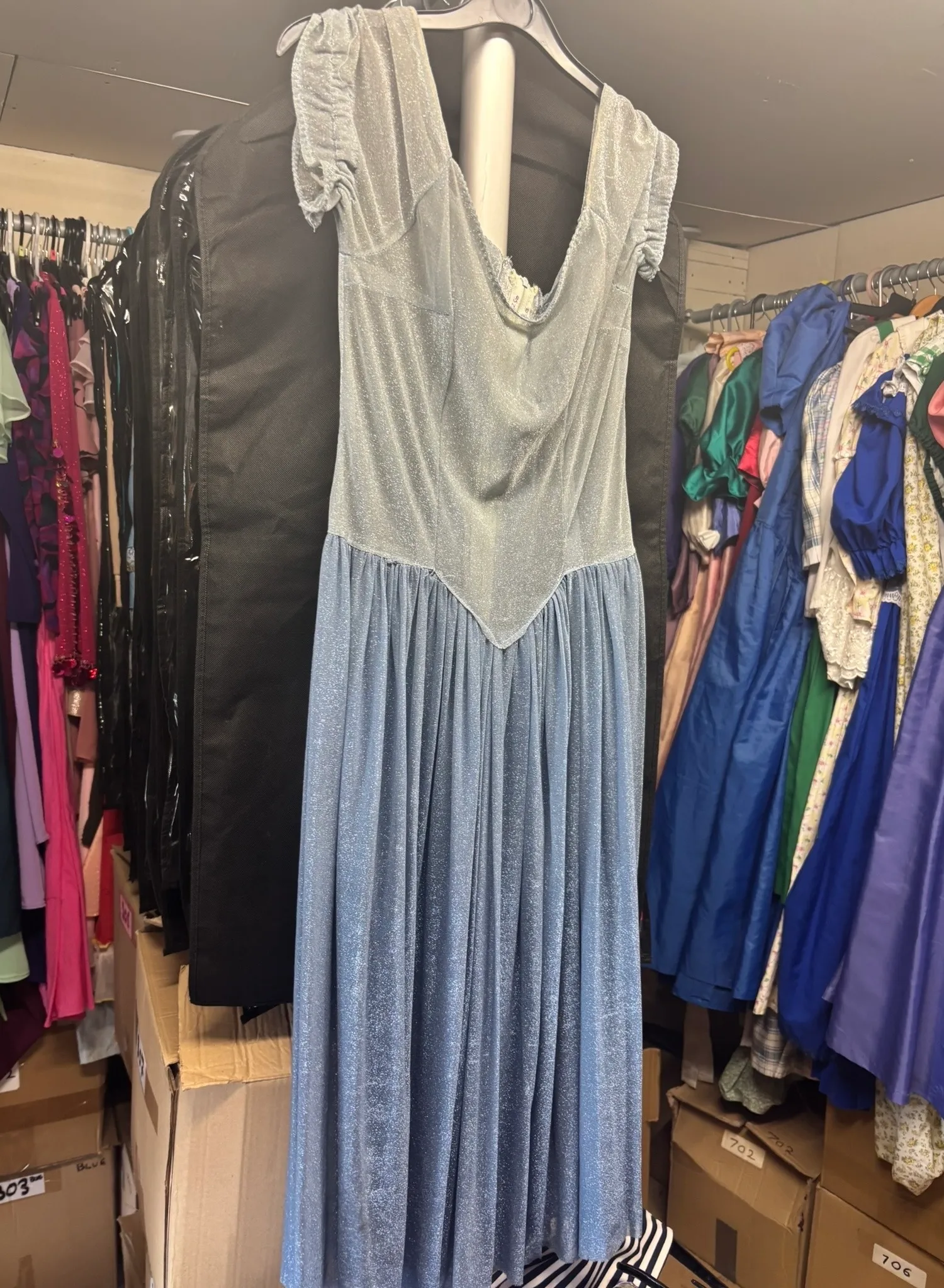 Dress- Blue and silver design