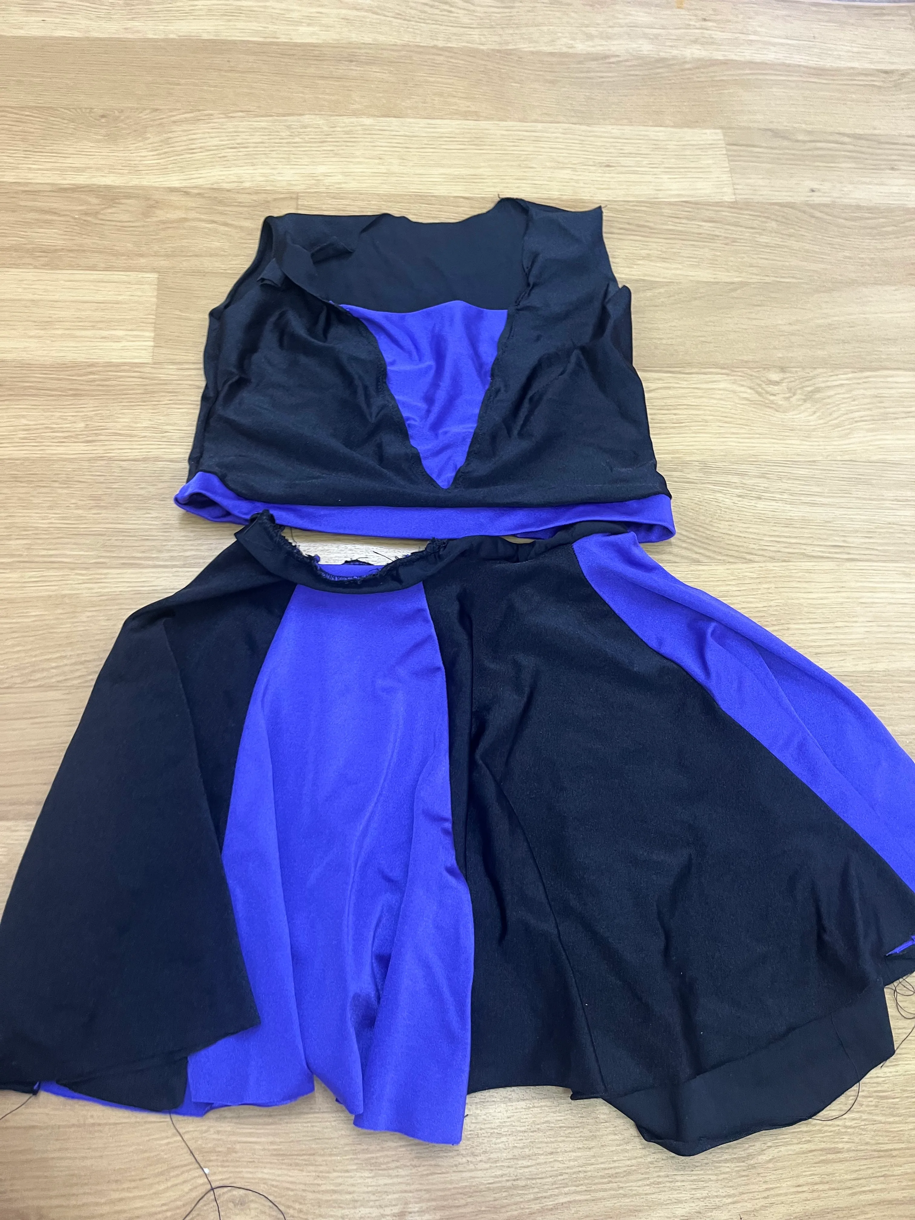 Two piece- Black and purple top and skirt