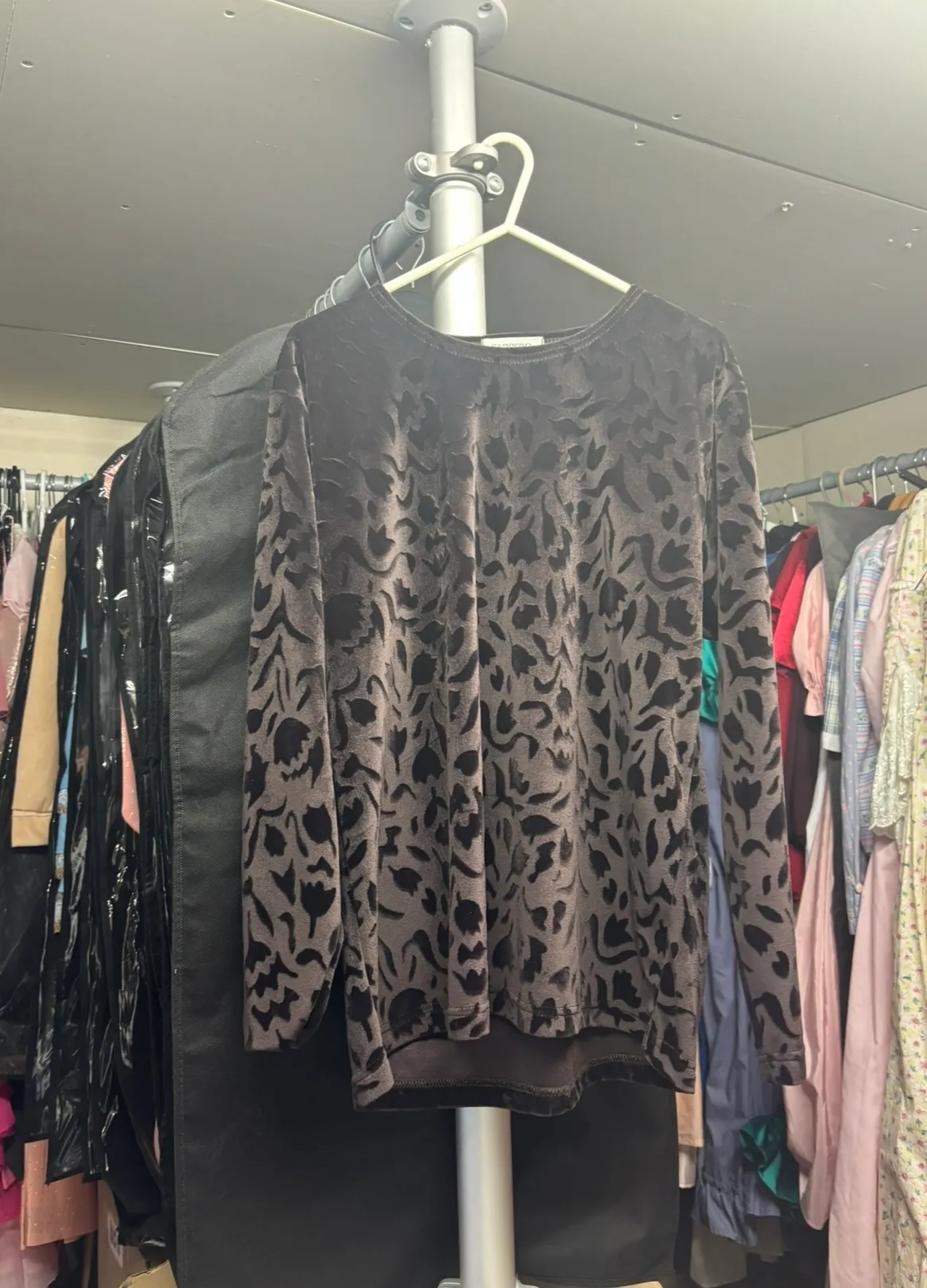 Top- Brown and Black Velour