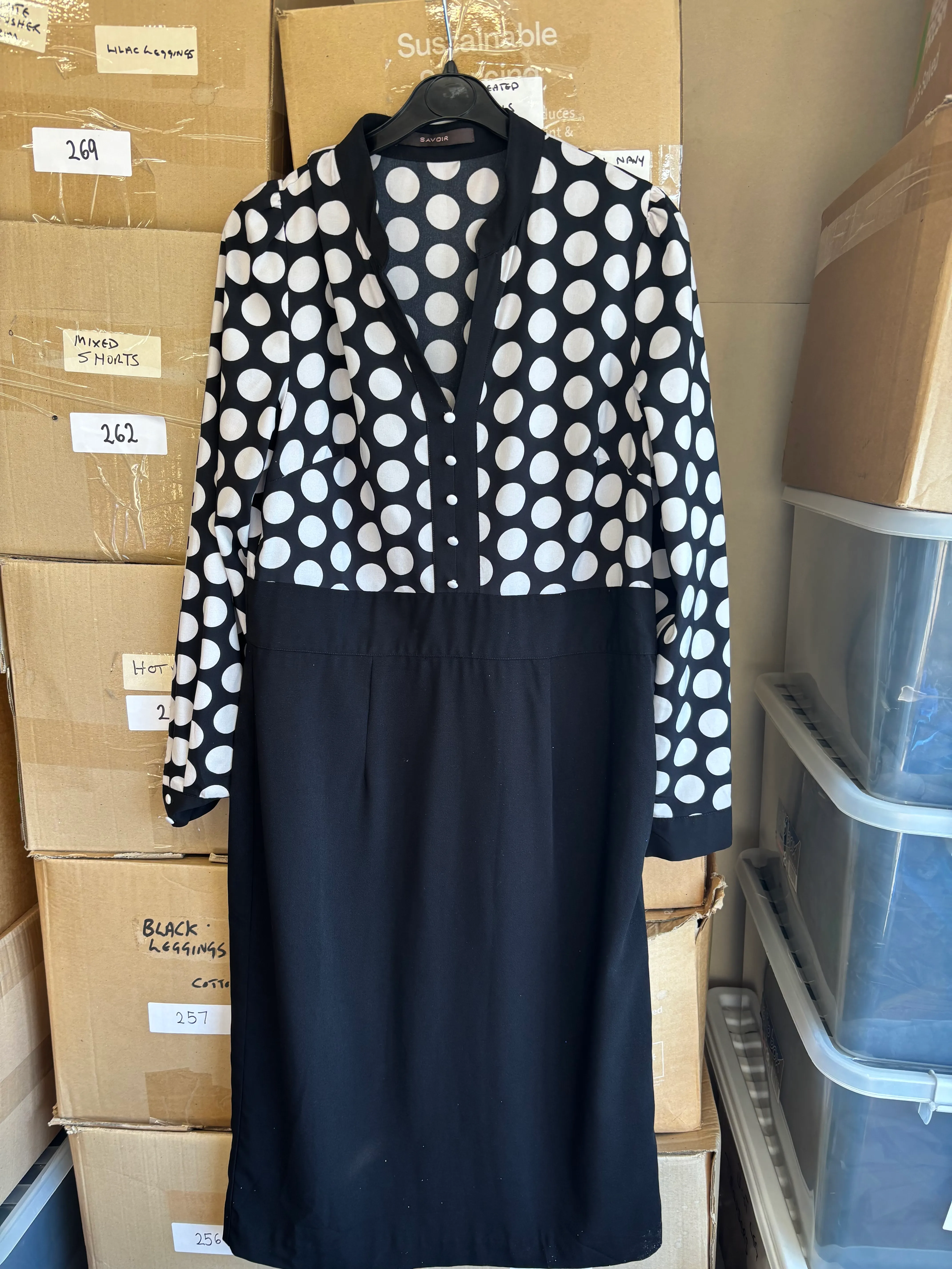 Dress- Black and white spot design