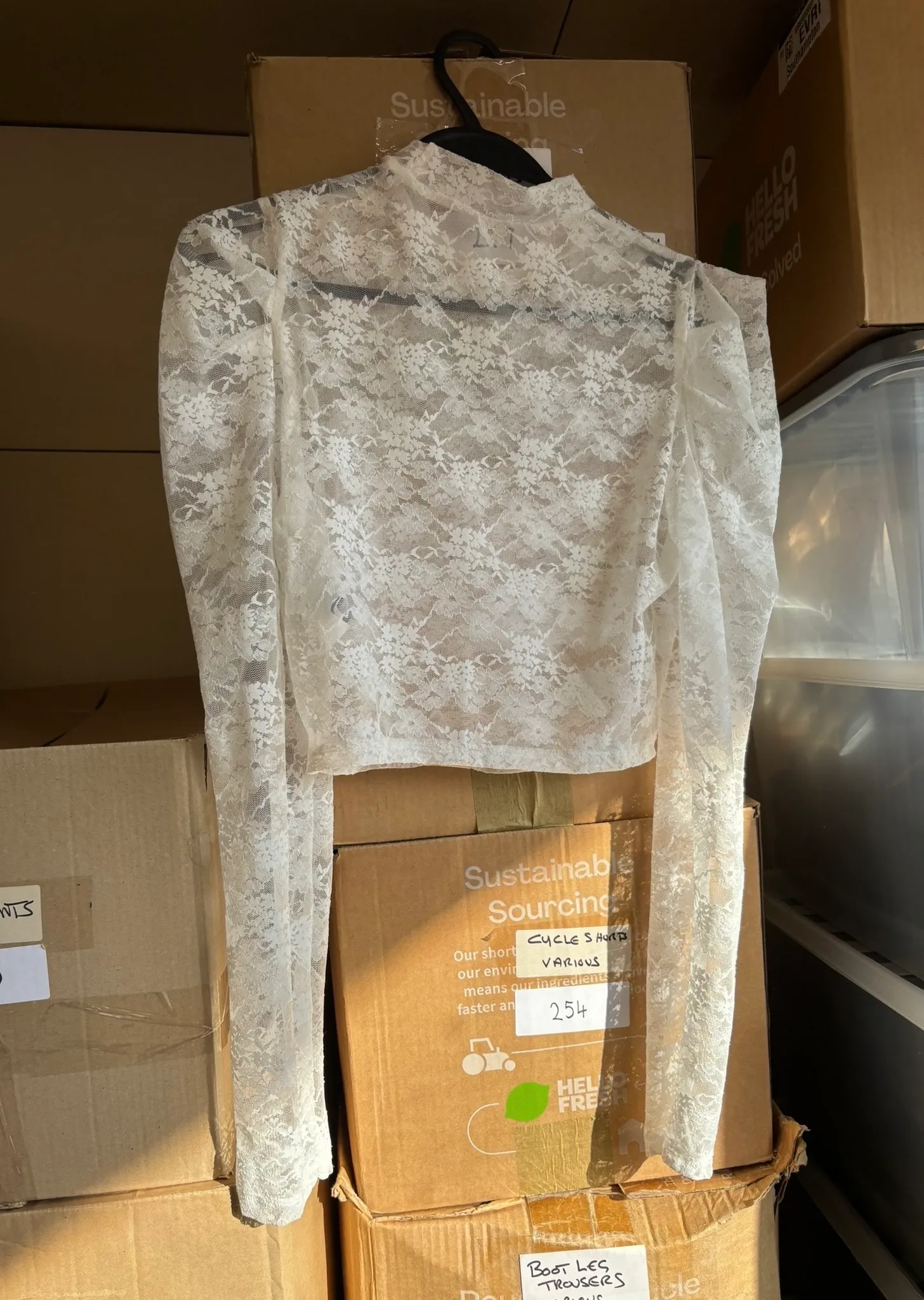 Top- White lace long sleeve