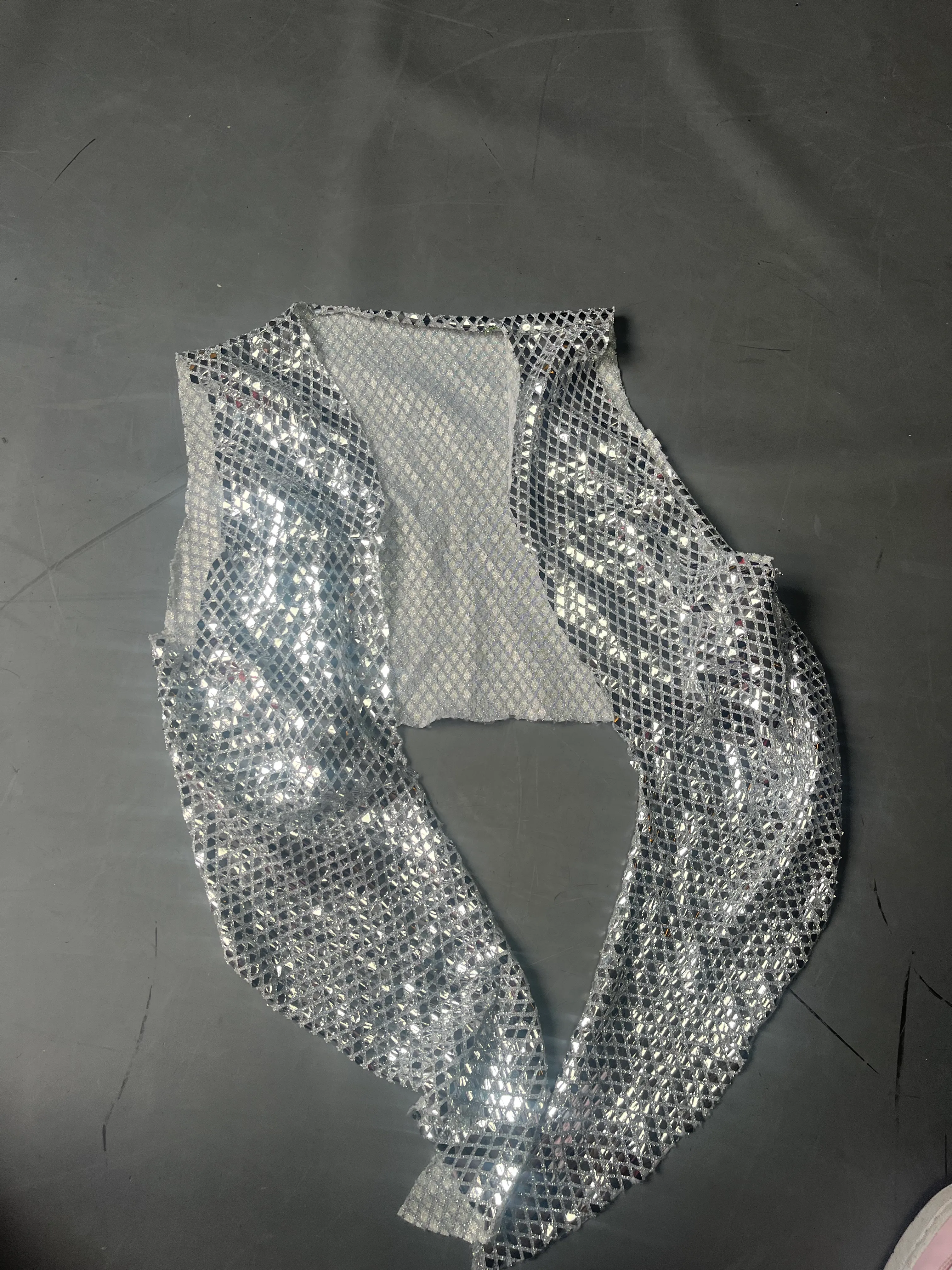 Waistcoat- Silver sparkly mesh