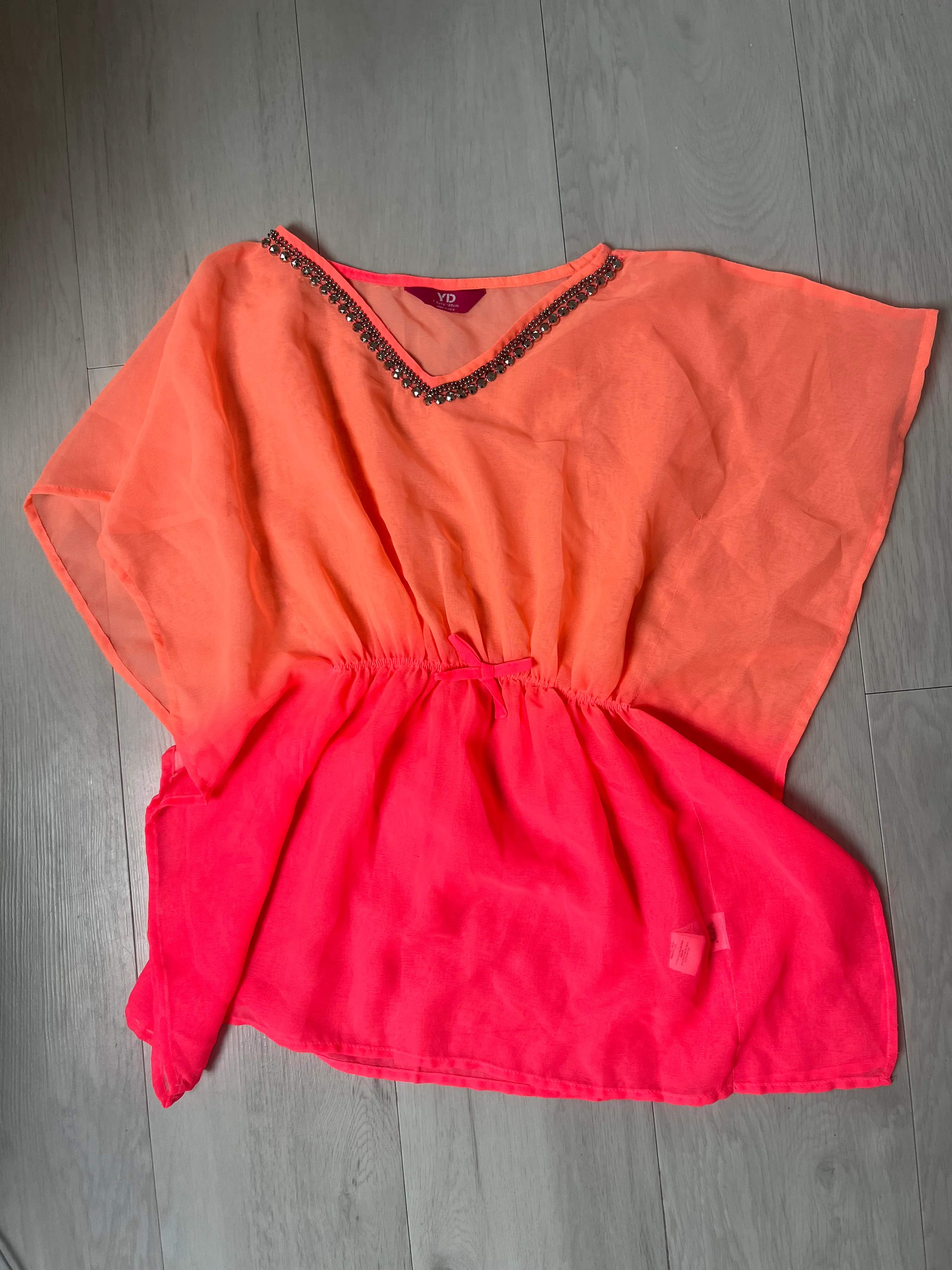 Greek tunic/ Cover up- Pink and Orange