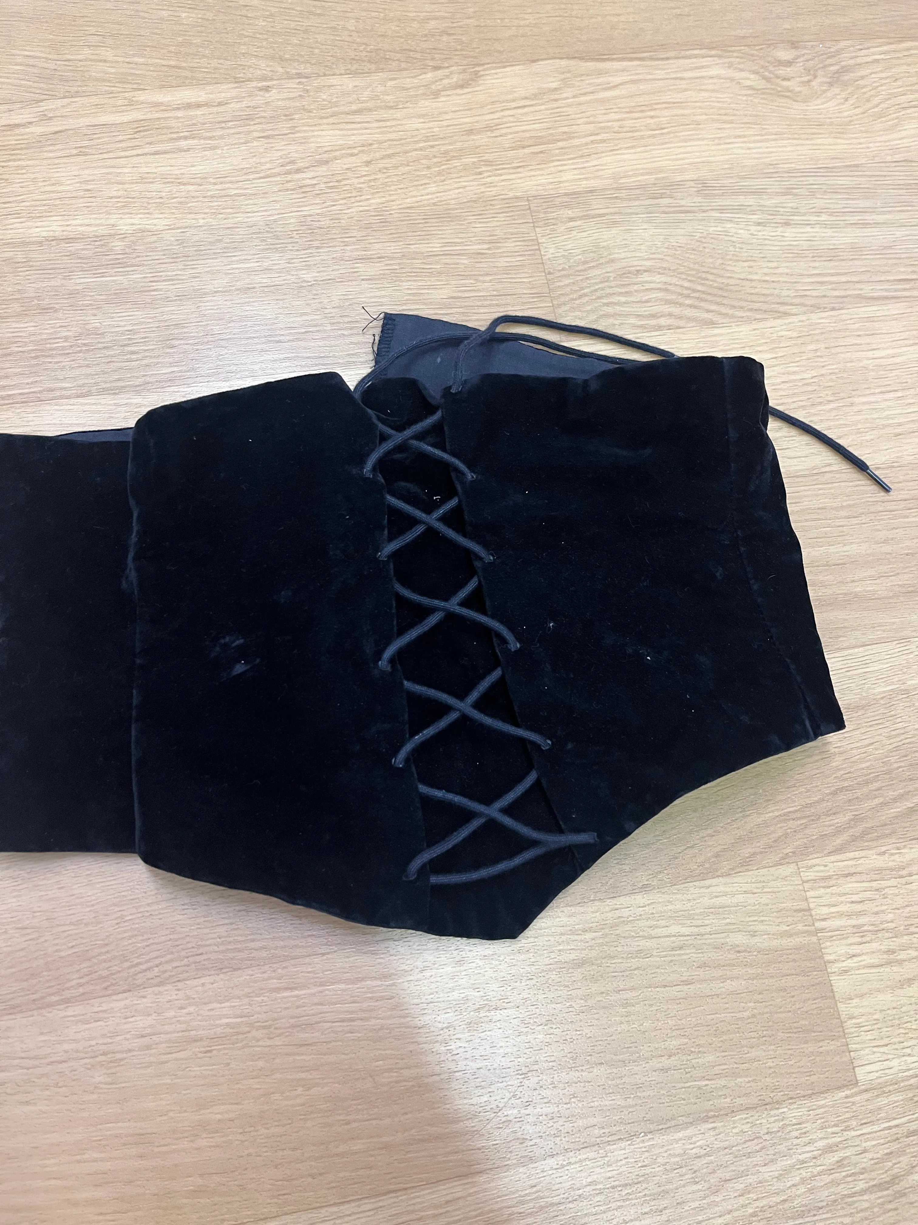 Corset- Black velour - Villager Belt 