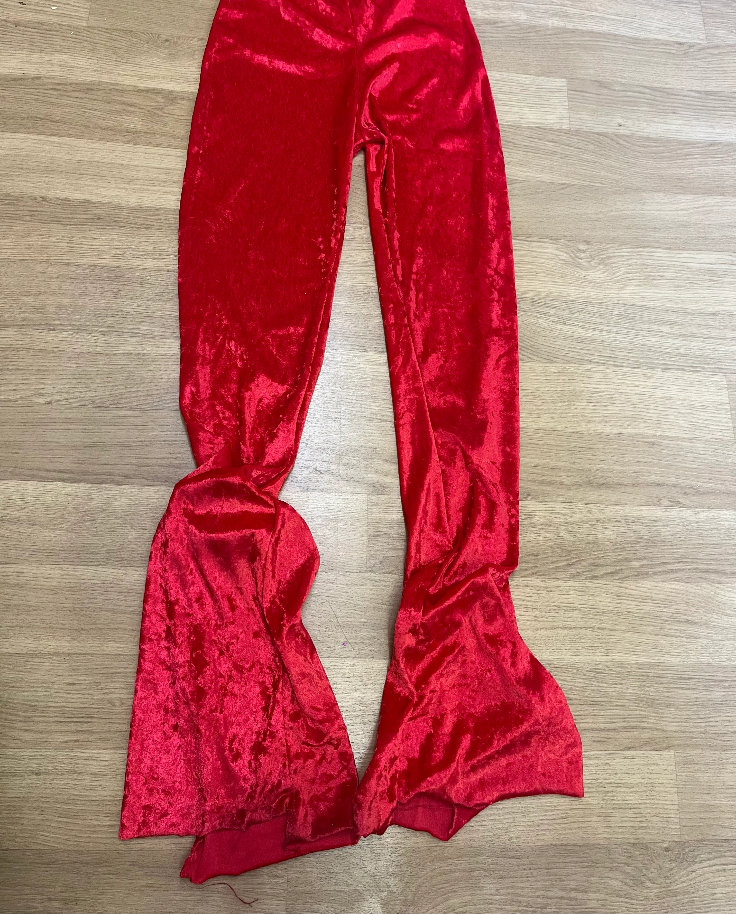 Two piece- Velour flares and tie back top