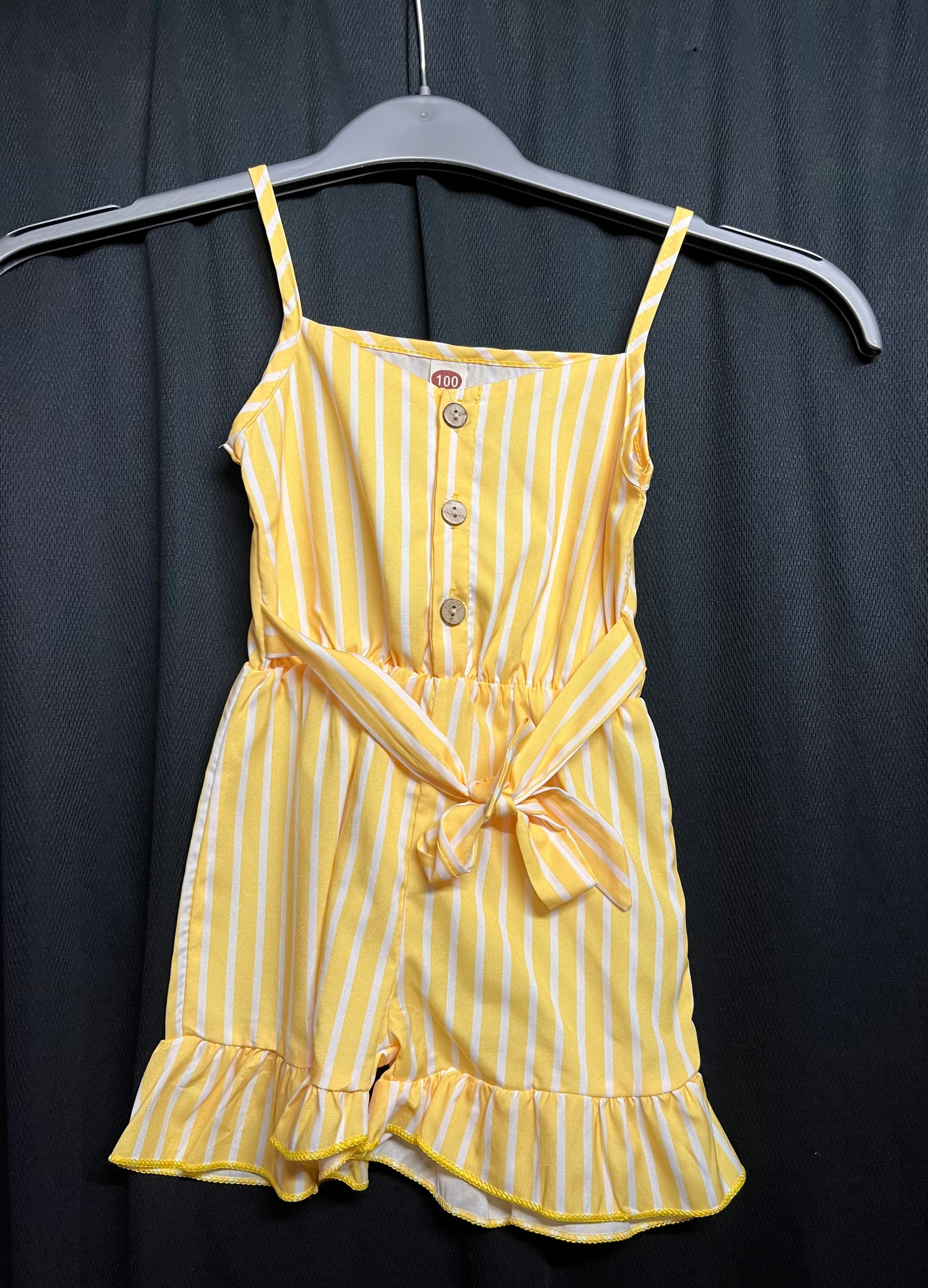 playsuit- yellow and white stripe design