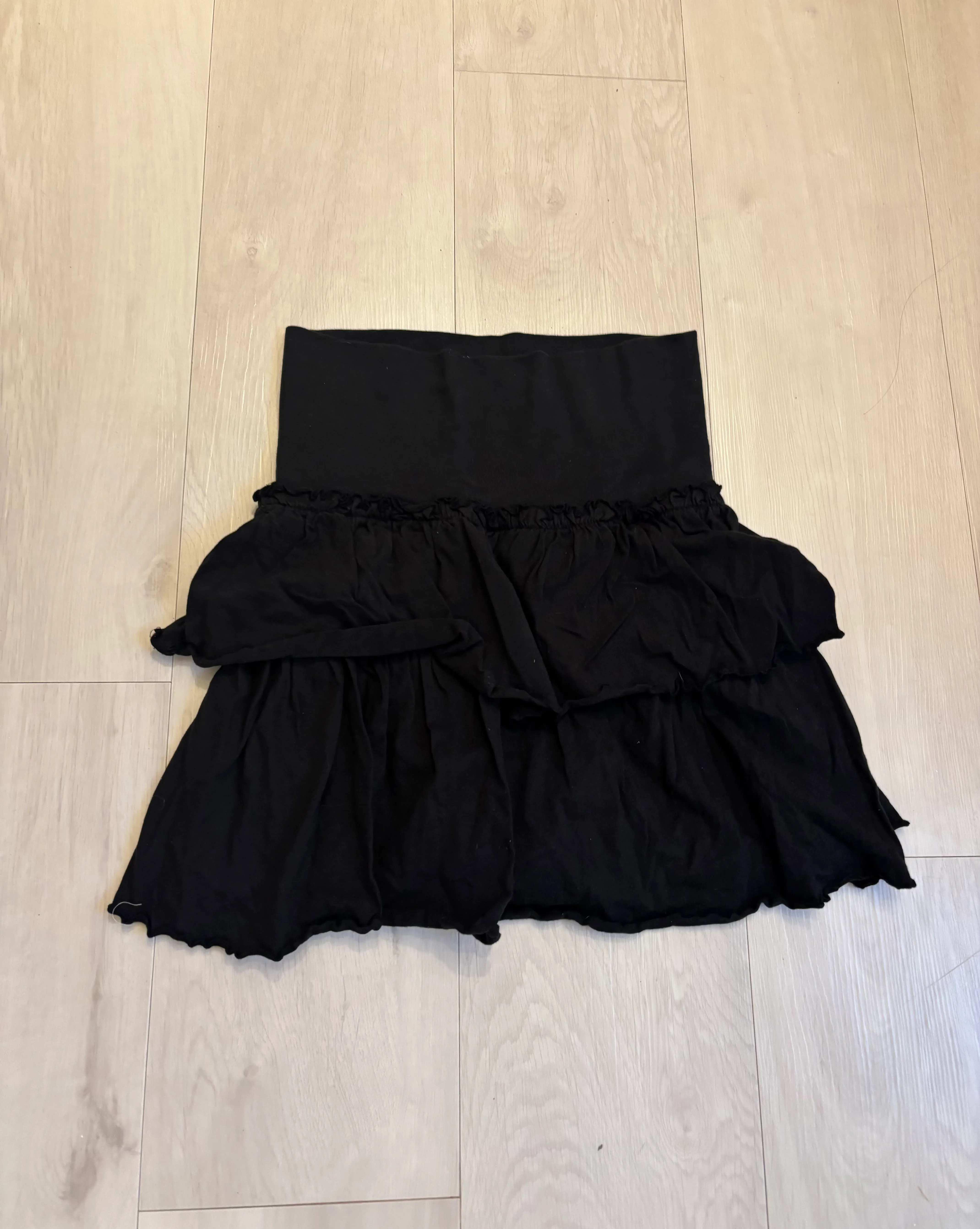 Skirt- Black Frill Cotton
