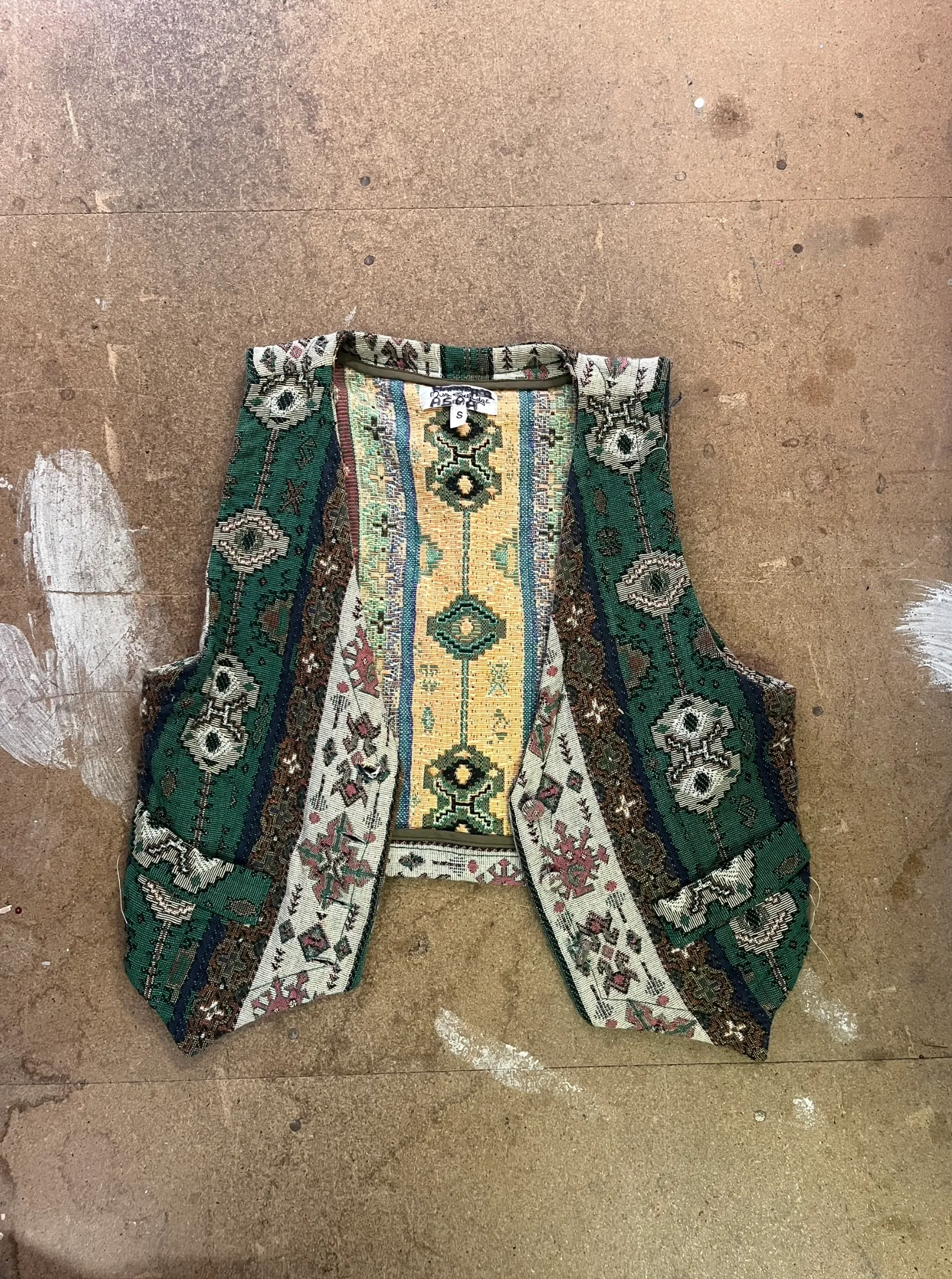 Waistcoat- Green patterned