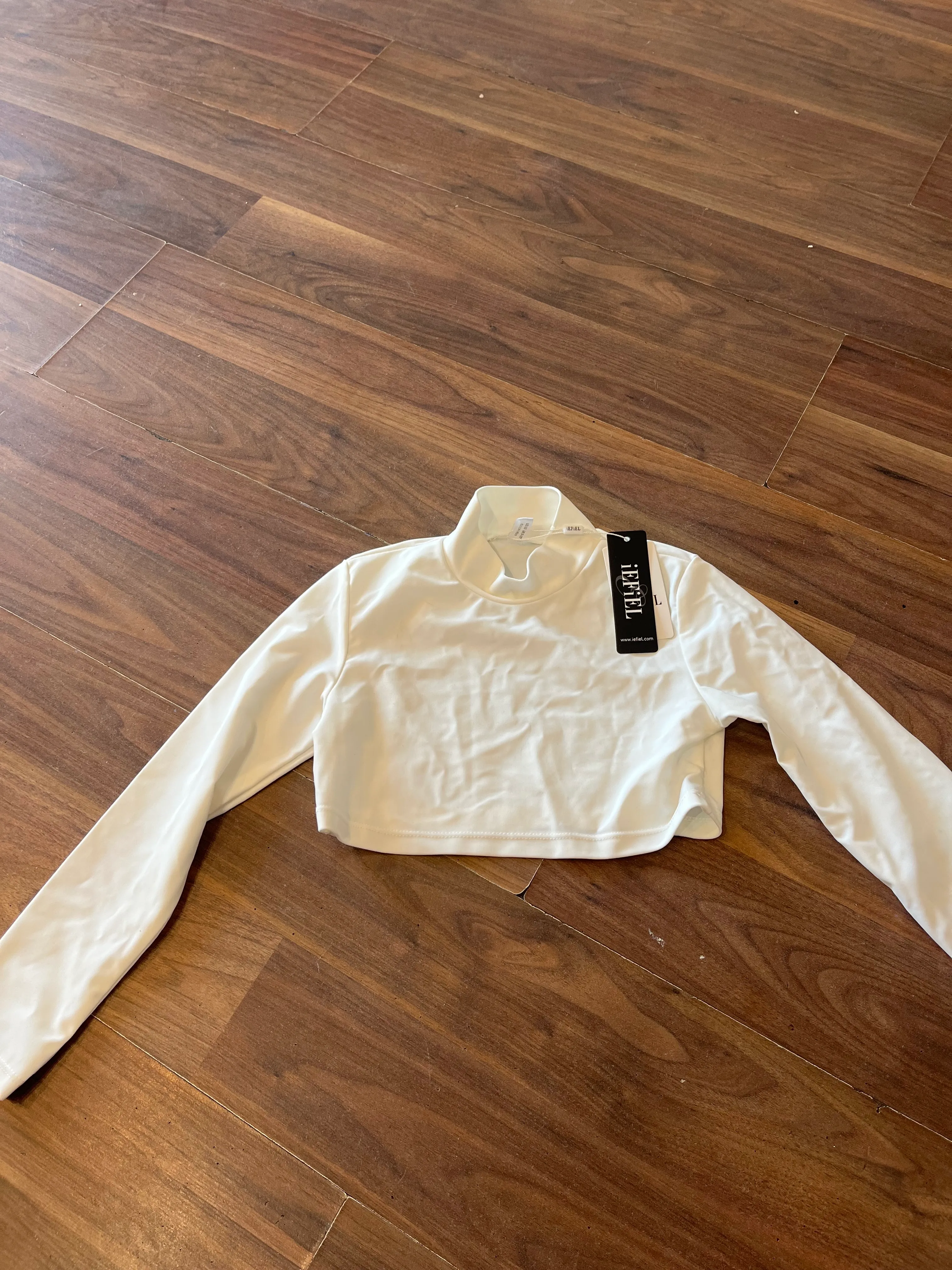 Top- White long sleeve high neck