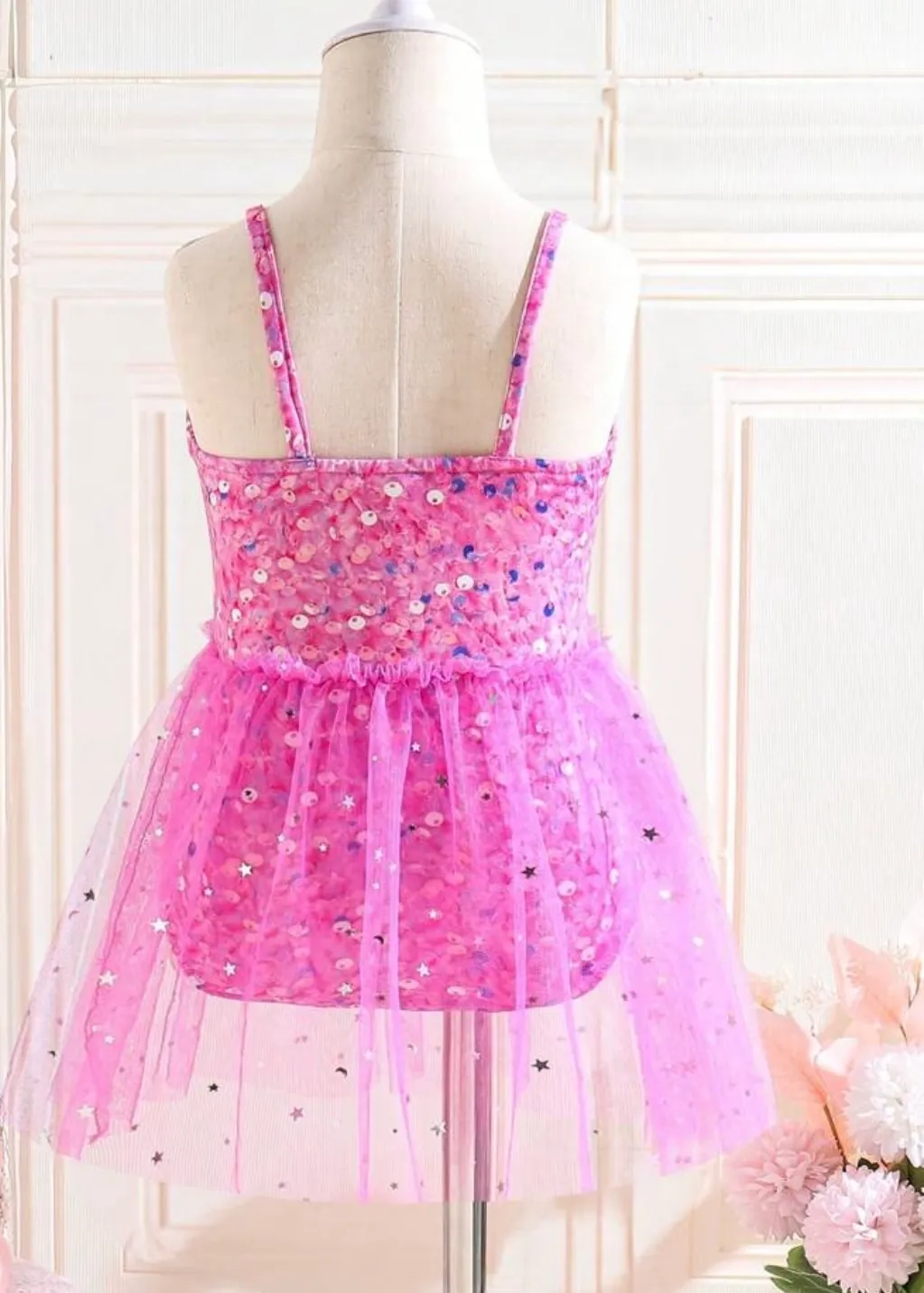 Skirted leotard- Pink sparkly