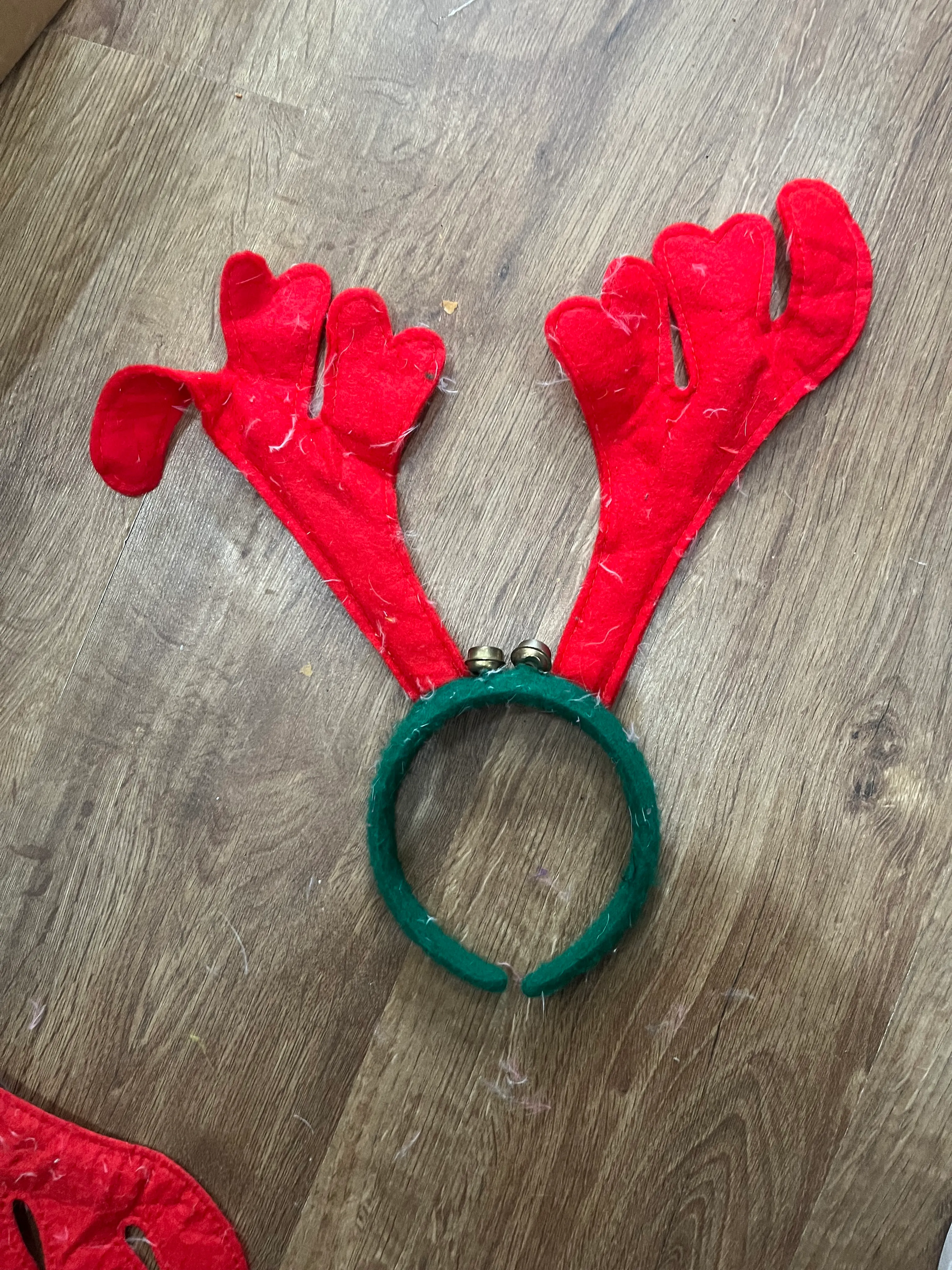 Headband- Red And Green Reindeer