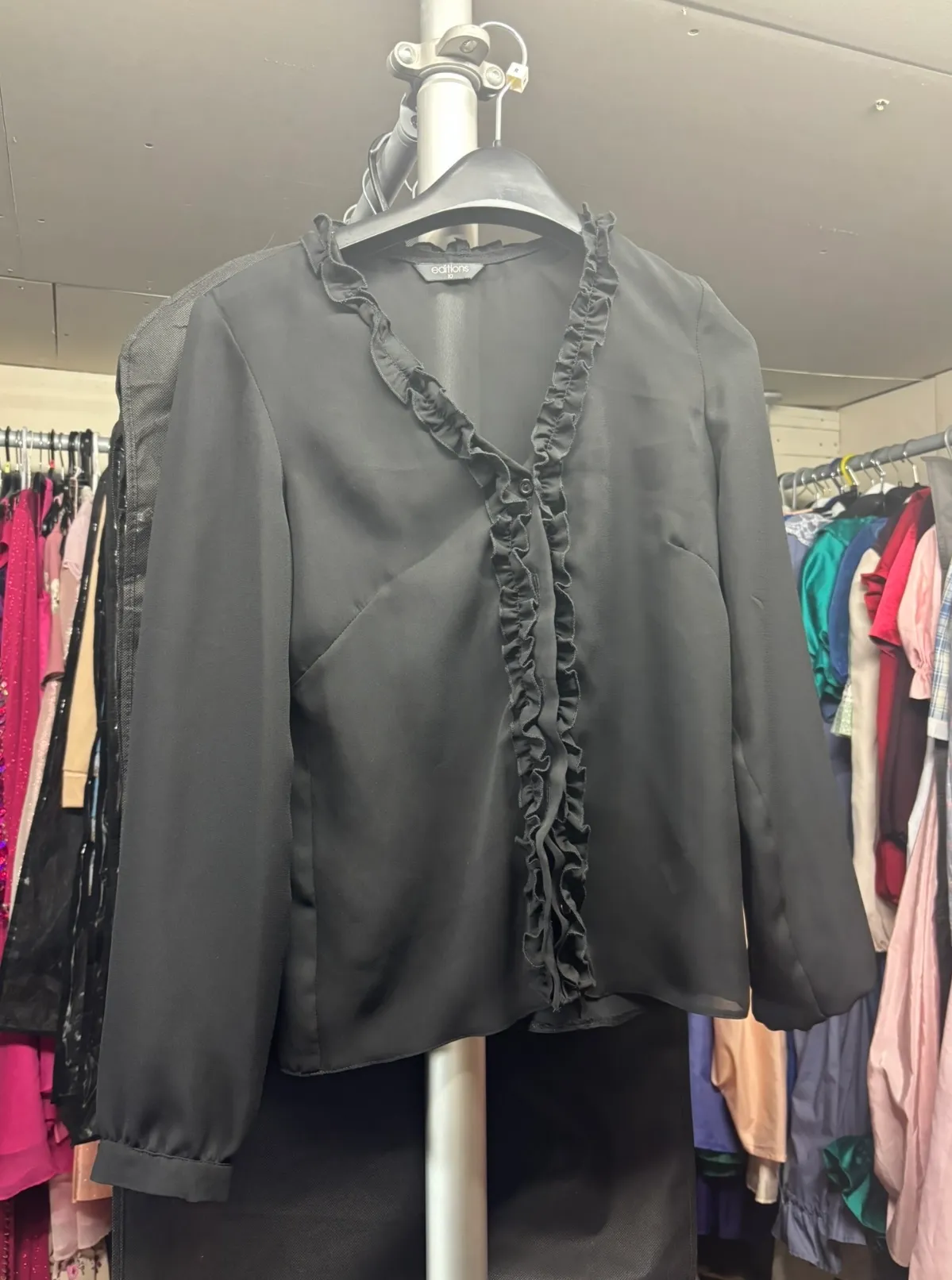 Top- Black Frill shirt