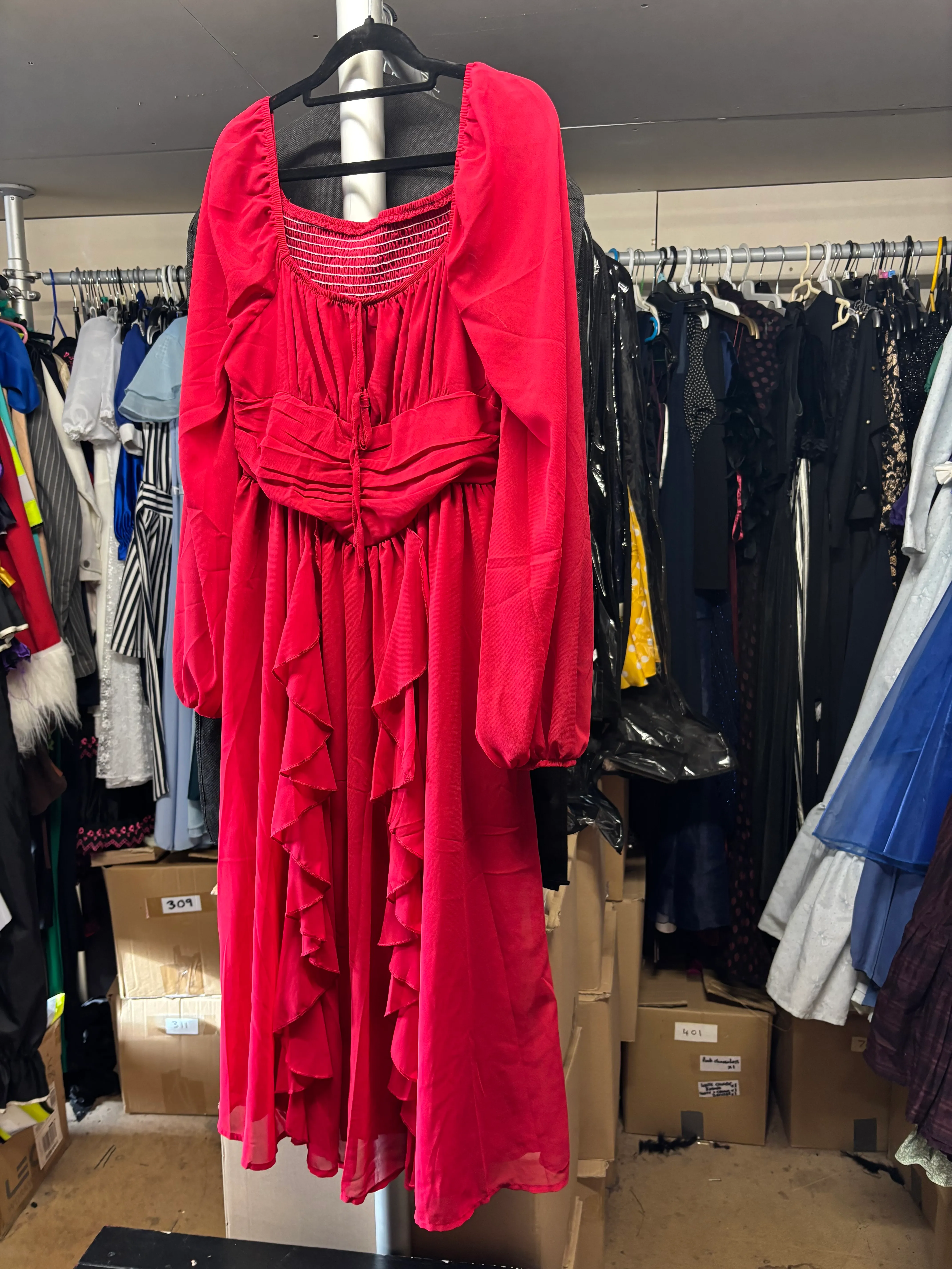 Dress- Red long sleeve