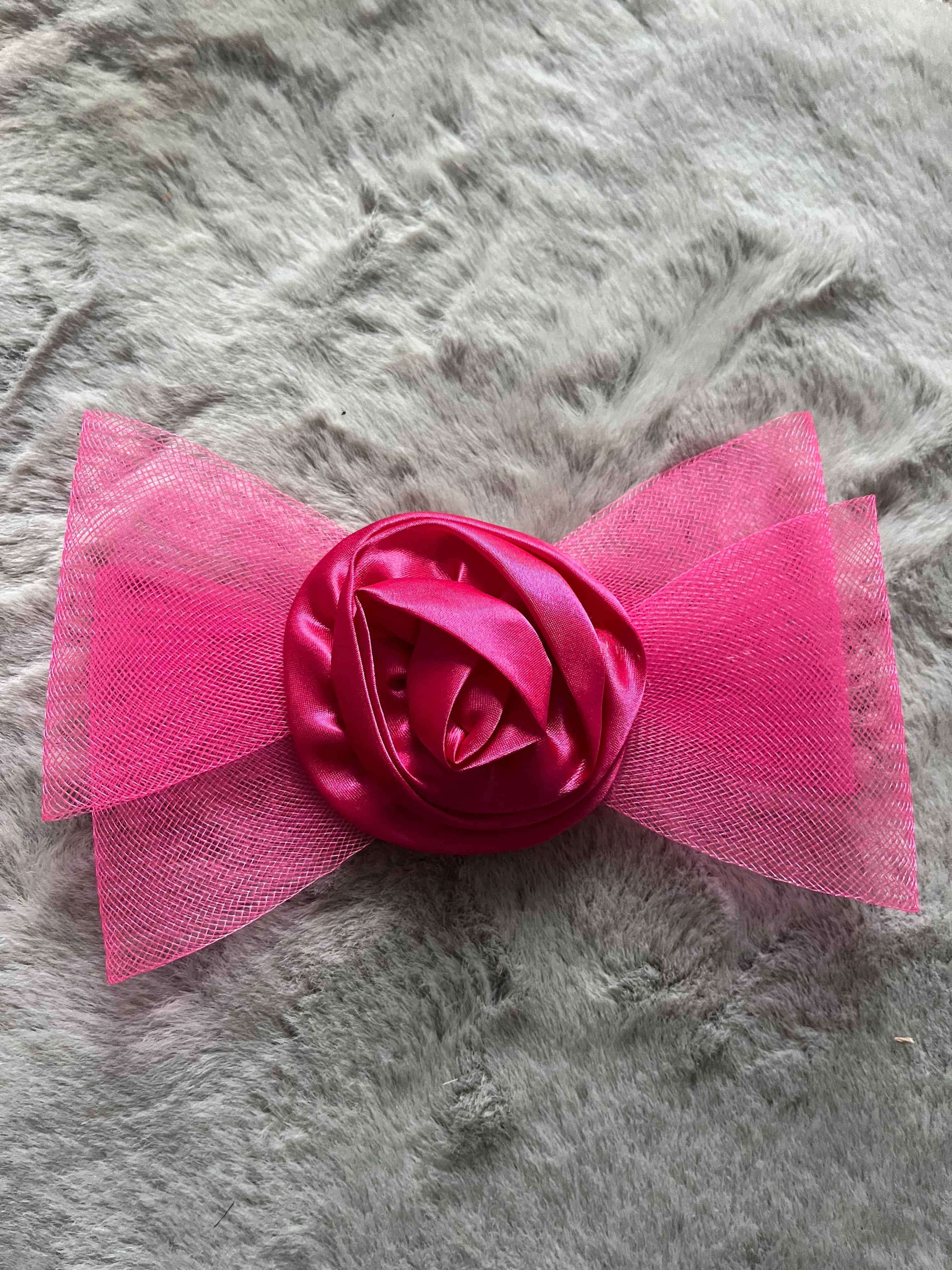 Bow- Bright Pink Rose