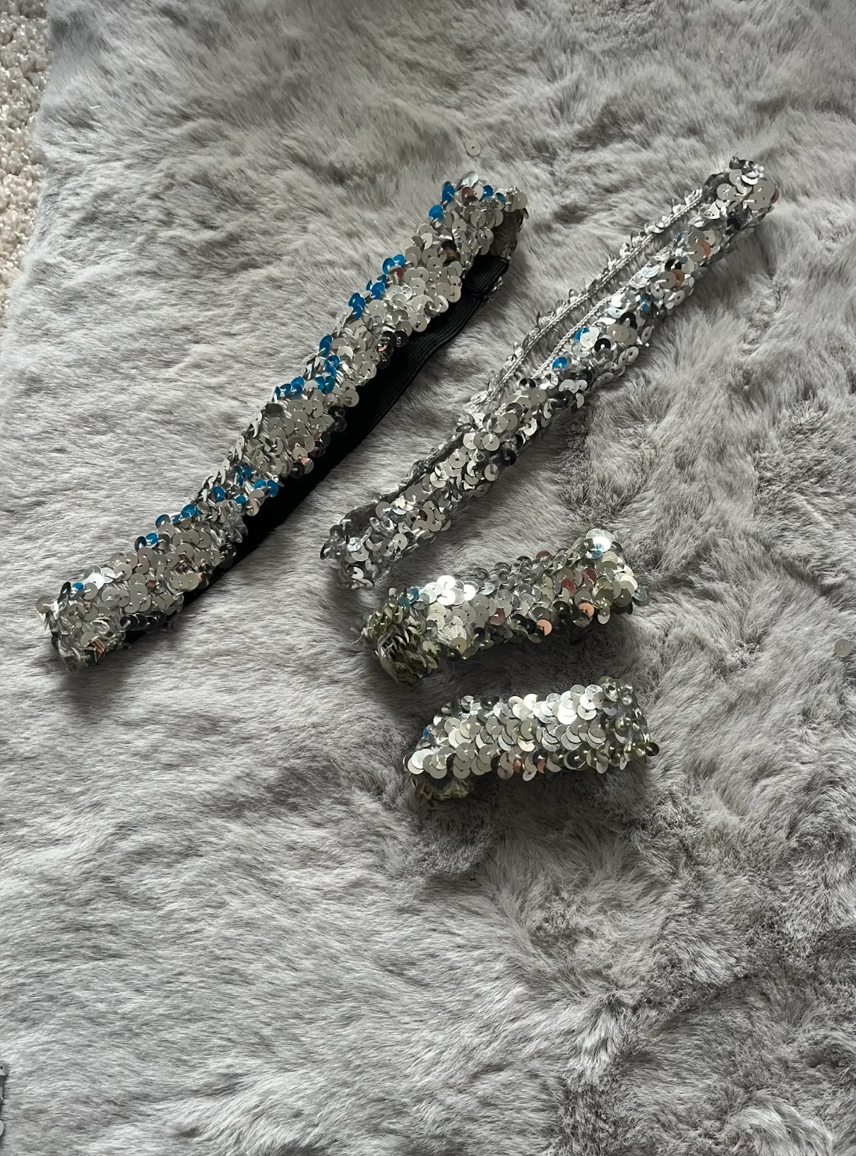 Headband and chocker- Silver Sequins