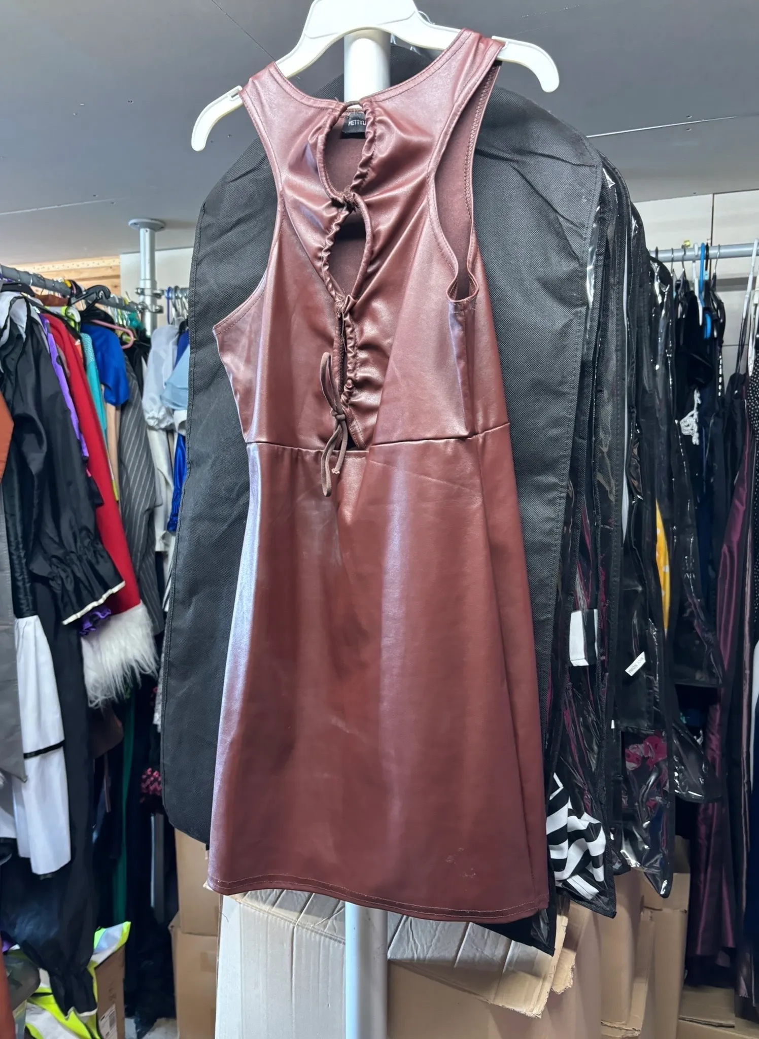 Dress- Brown leather design