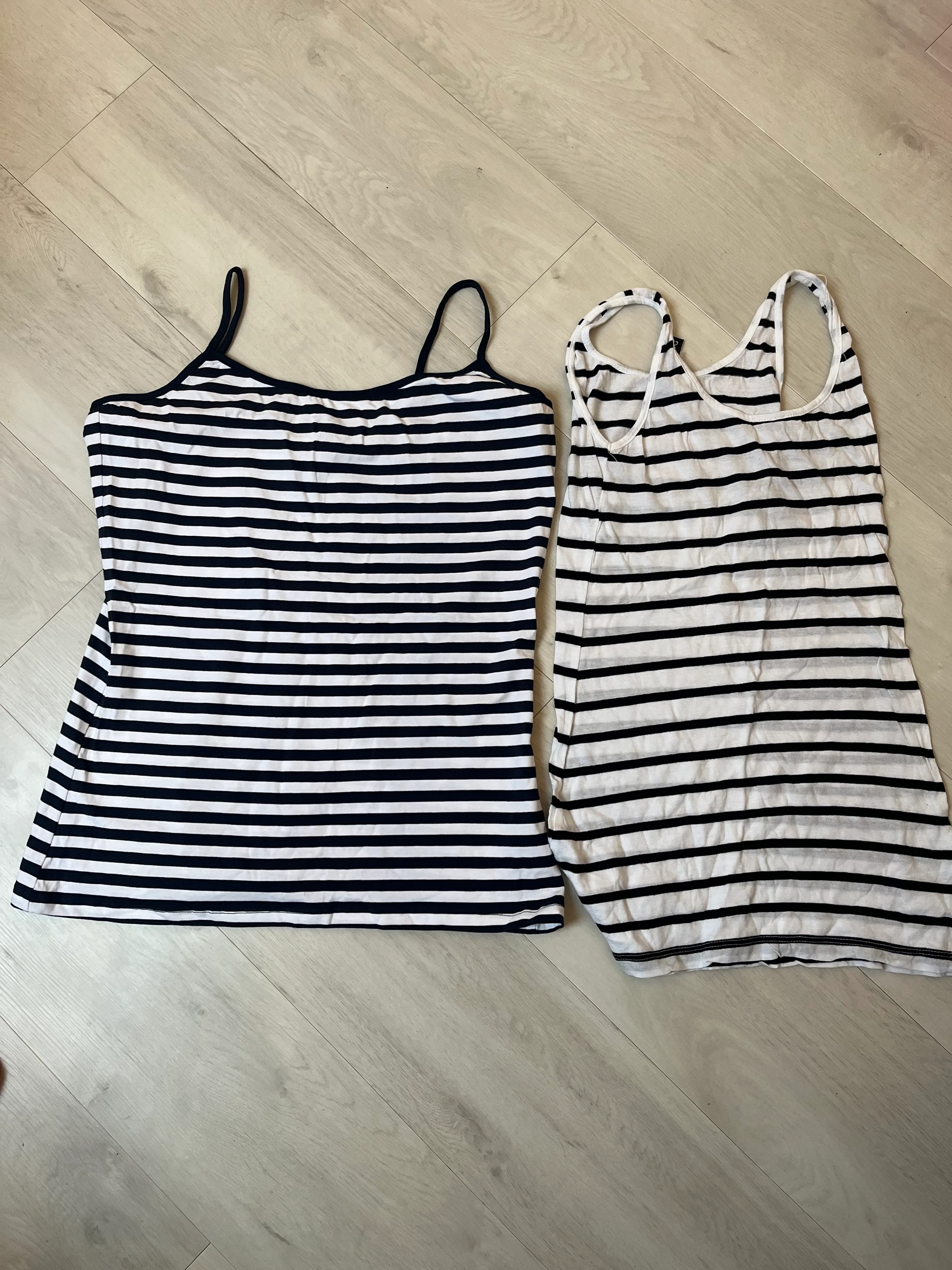 Vest Top- Striped Black And Navy