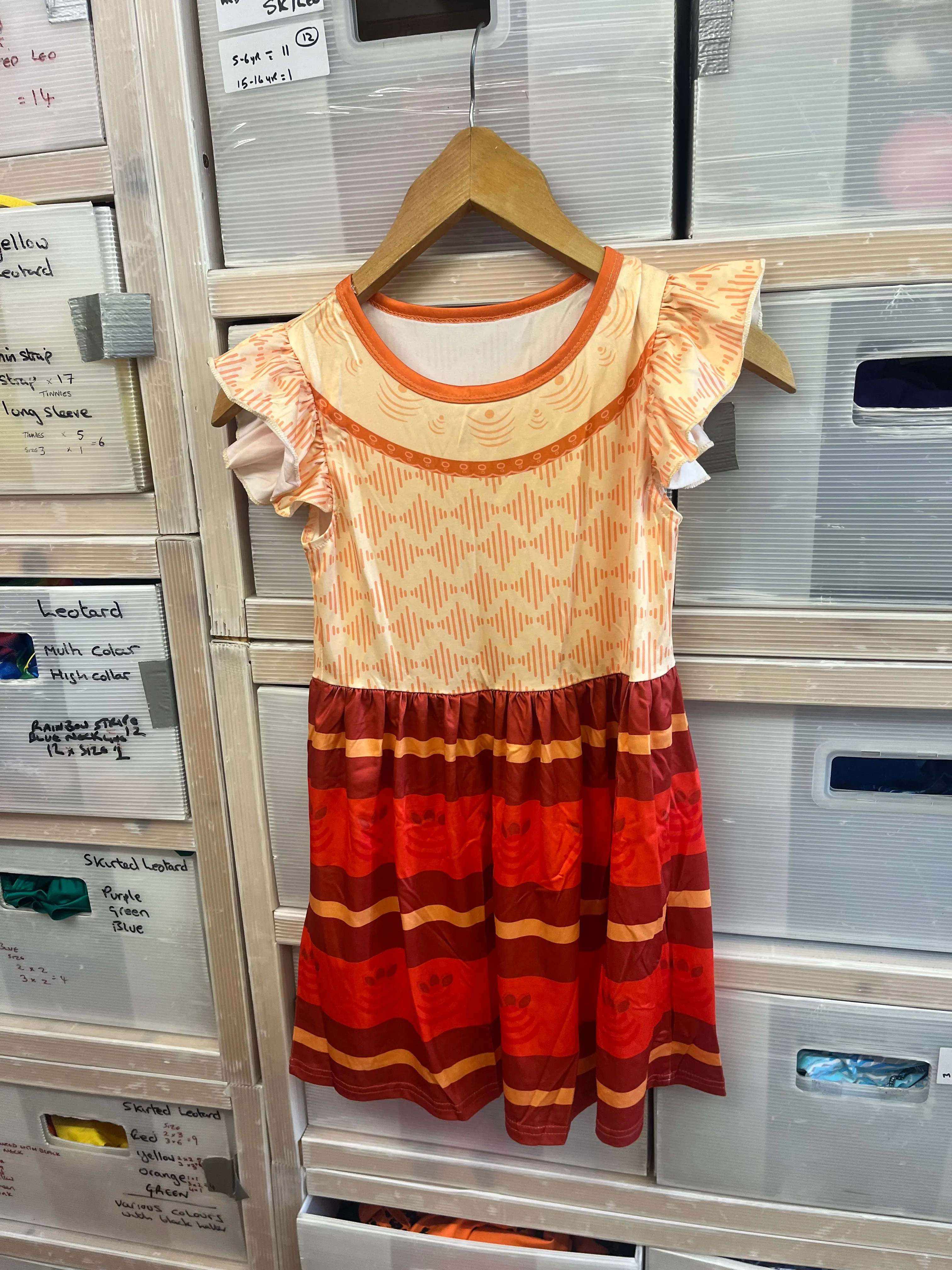 Mexican dress- Red and Orange